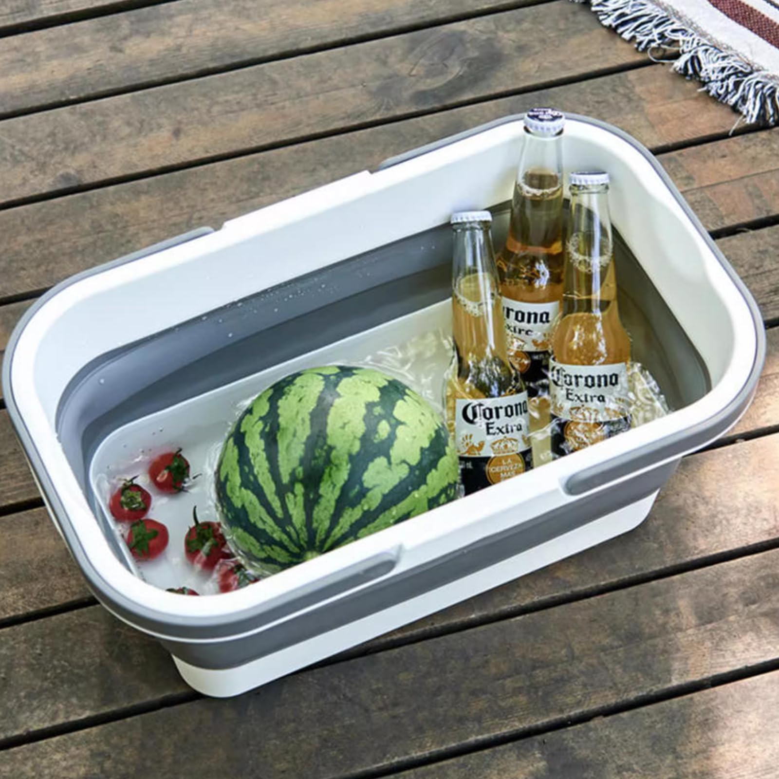 Cestino per Spesa, Pieghevole in Plastica con Manico Cestino, Cassa Pieghevole per Shopping,Ottimo da riporre a casa,per conservare gli snack e in campeggio o in Bagno, 9.2 L