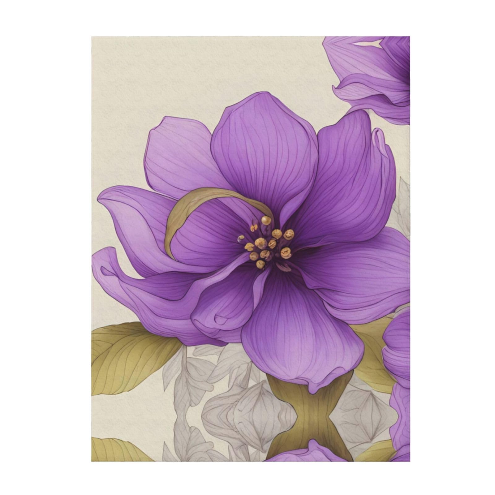 Couverture de fleurs violettes plaid doux pour des soirées cocooning au canapé