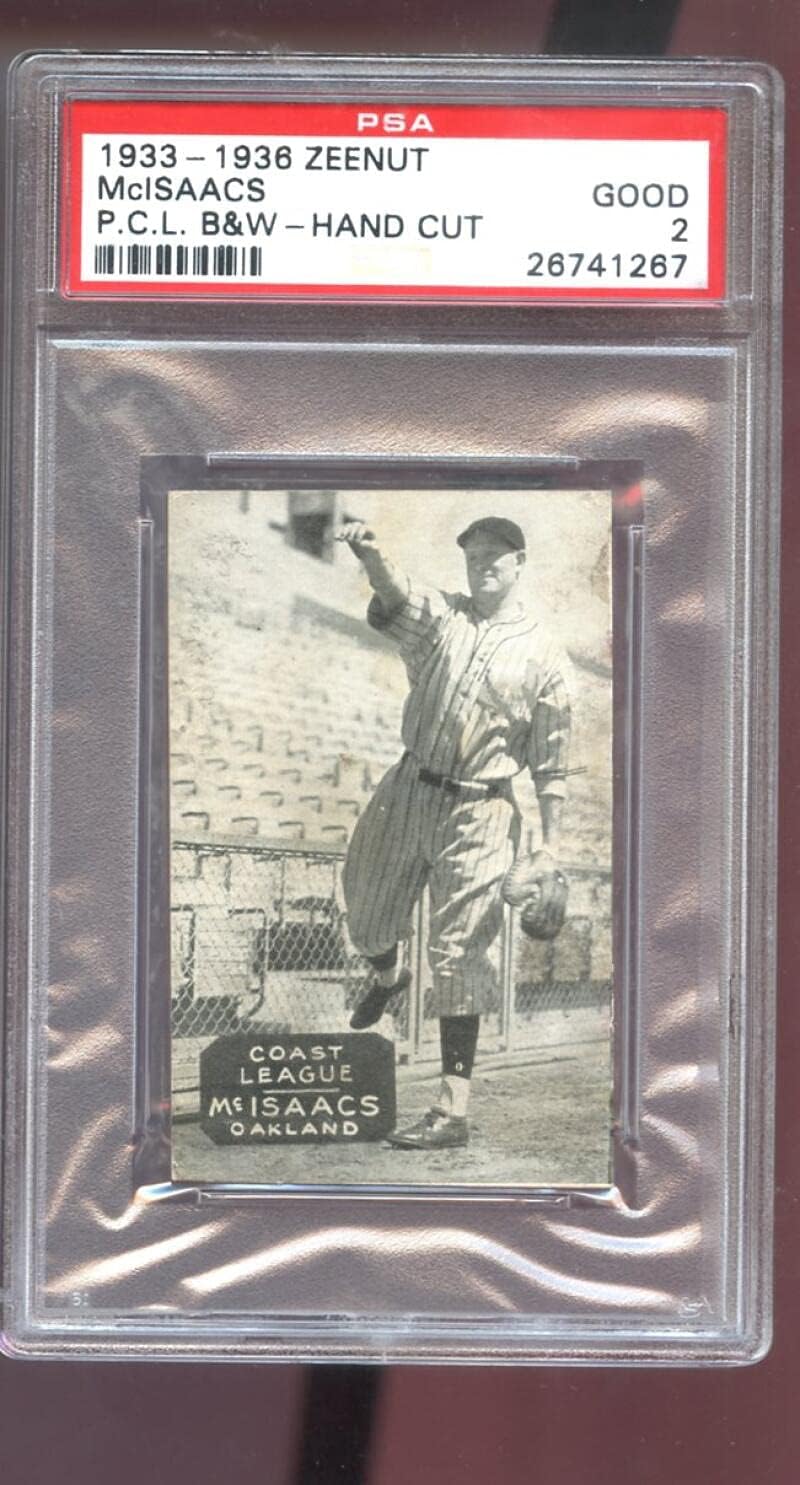 1933 1936 Zeenut Eugene McIsaac Eugene McIsaacs PSA 2 Graded Baseball Card Pacific Coast League PCL P.C.L. 1934 1935 Oakland Oaks