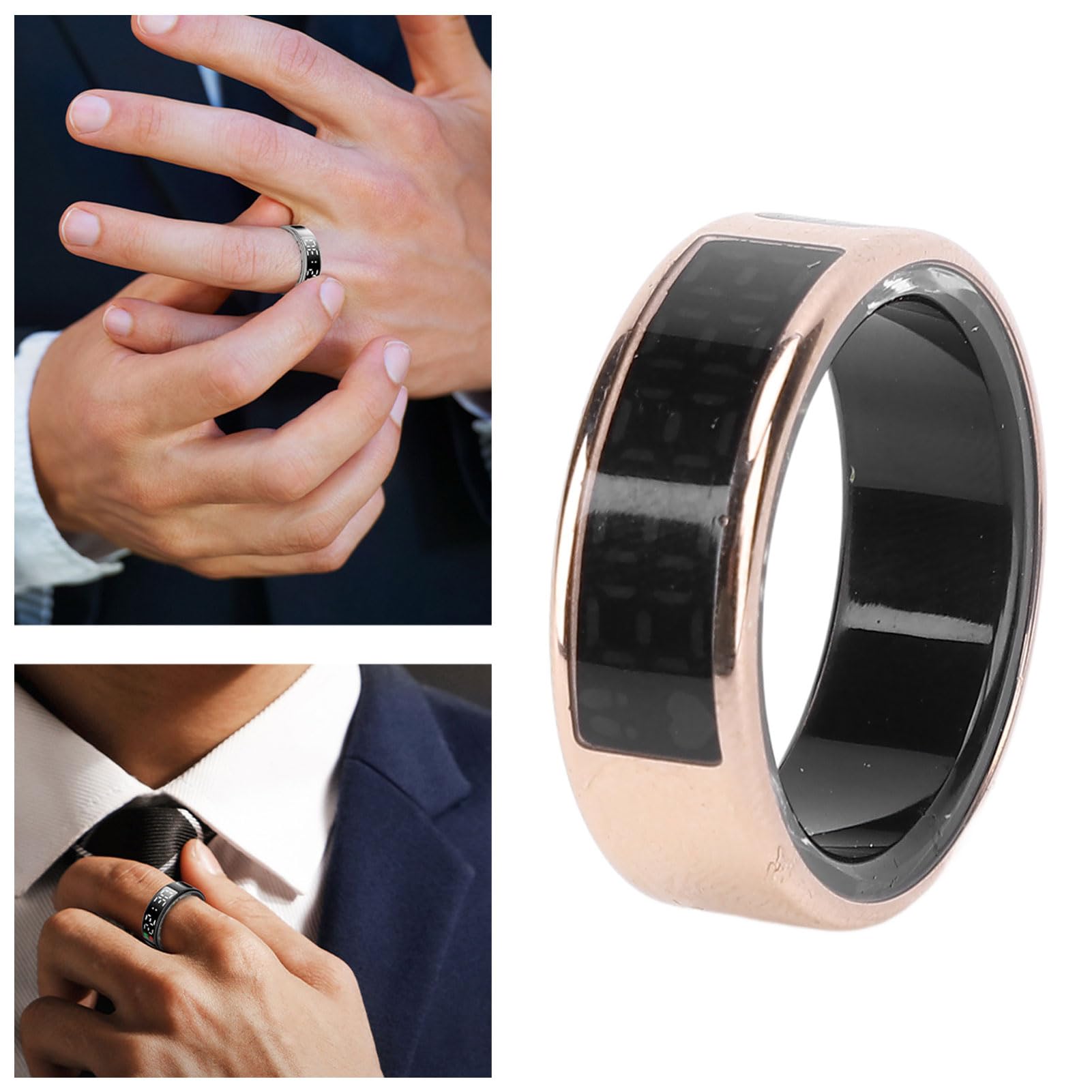 CHICIRIS Tracciamento Fitness Anello Intelligente, Resistenza All'acqua Monitoraggio Sportivo Indossabile Tracciamento Sanitario Smart Ring per Feste di Viaggio D'affari (ID 21,5 mm / 0.85in)