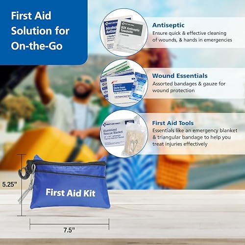 Miniatura 4 de First Aid Only 91701 Mini kit de primeros auxilios de emergencia multiusos para el hogar, automóvil, viajes y negocios, 107 piezas