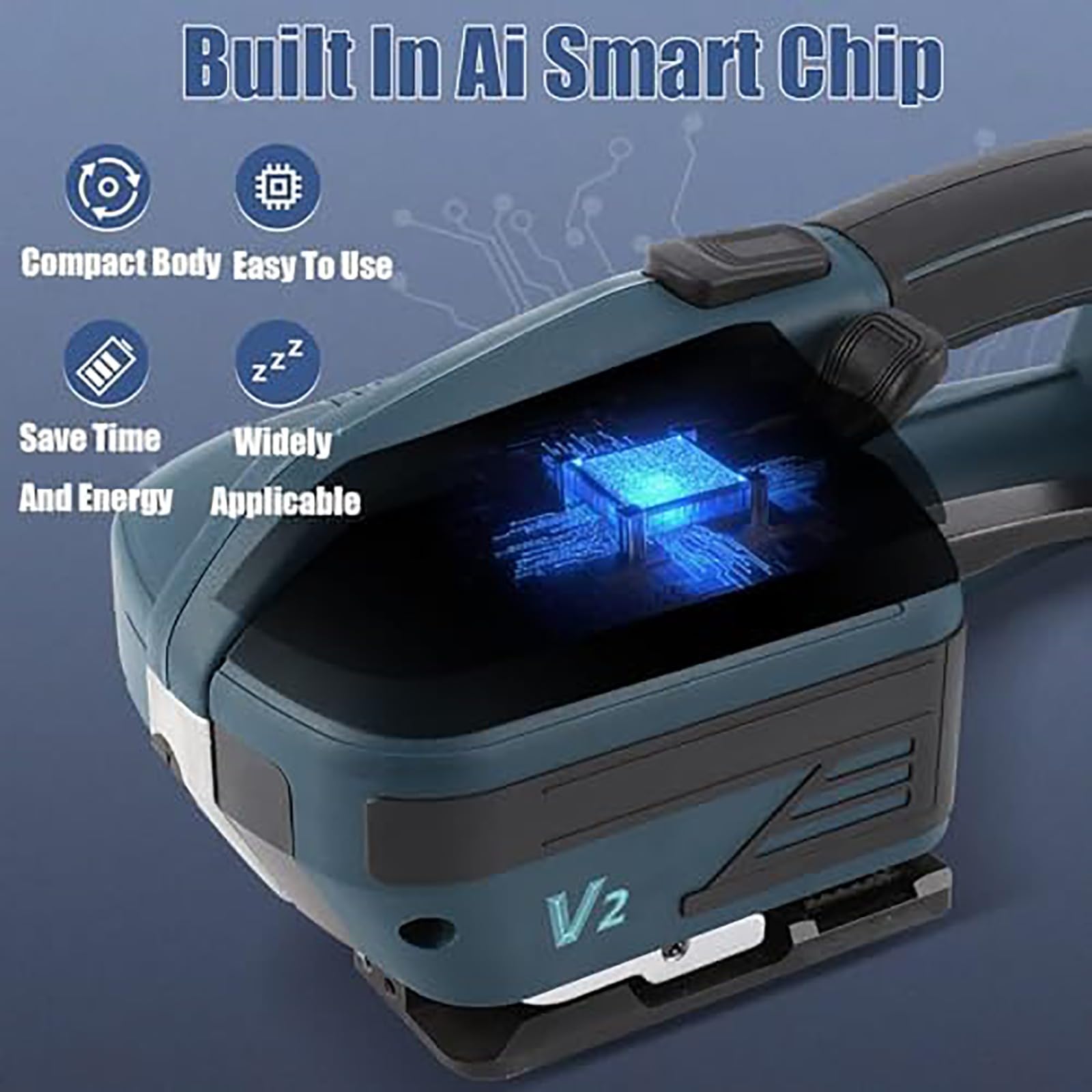 Machine de cerclage électrique, presse à main robuste avec écran LCD, batterie 4000 mAh, forte résistance à la traction 900-3200N pour emballage PP/PET