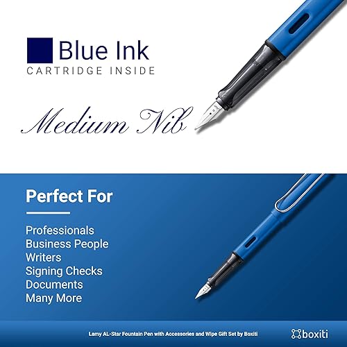 Miniatura 3 de Lamy AL- Star Pen | Azul océano | Punta mediana | 5 cartuchos de tinta negra, convertidor Z28 y toallitas