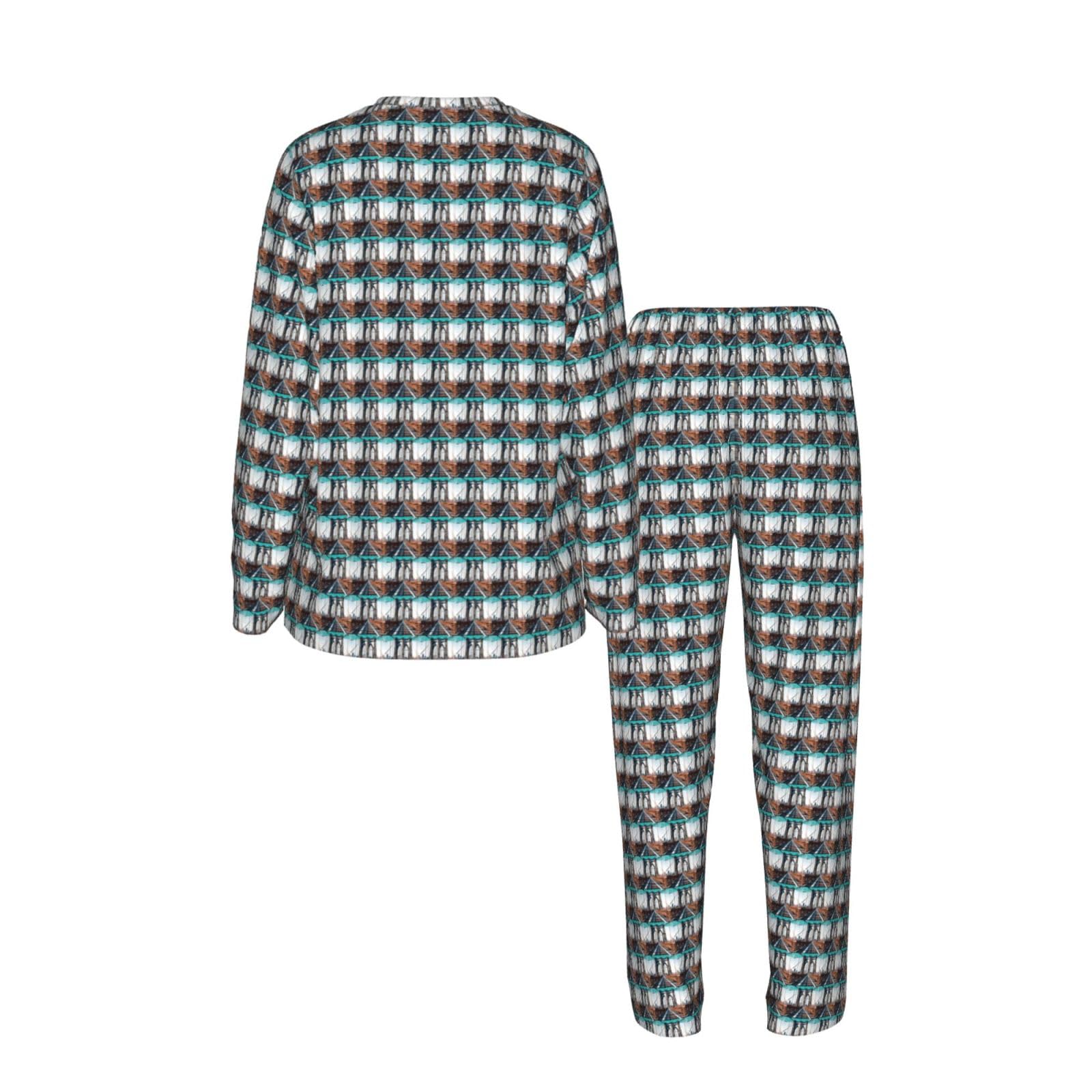 Pigiama da donna a maniche lunghe con stampa del ponte di Brooklyn, per vacanze, yoga, uscite casual, comodo regalo