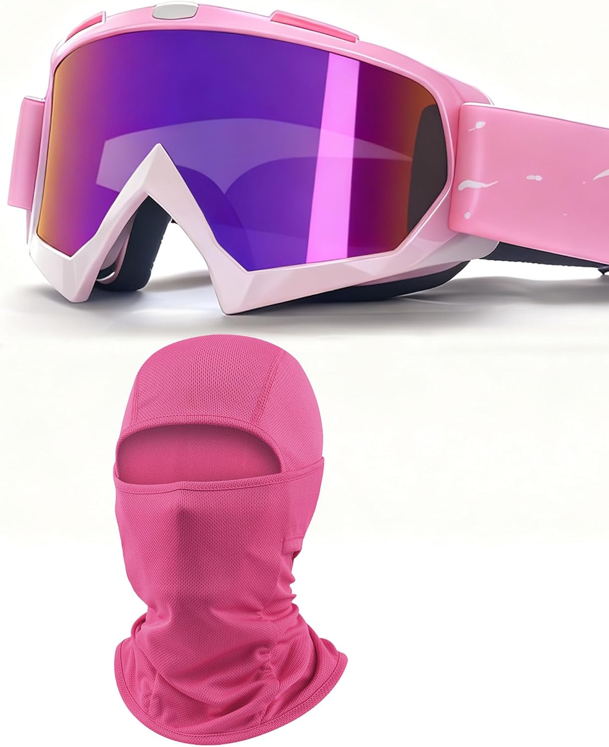 Motorcycle Goggles with Balaclava for Women Girls, Dirt Bike ATV Motocross Riding Racing Ski Goggle Safety Glasses