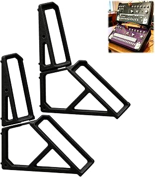 Double Stand Desktop Synthesizer Holder Compatible with Behringer TD-3 or RD-6 Angled Display Rack Firm Material Compact Dual Device Organizer Stable Music Production Setup for Studio DJ Live Performance Electronic Music Workstation