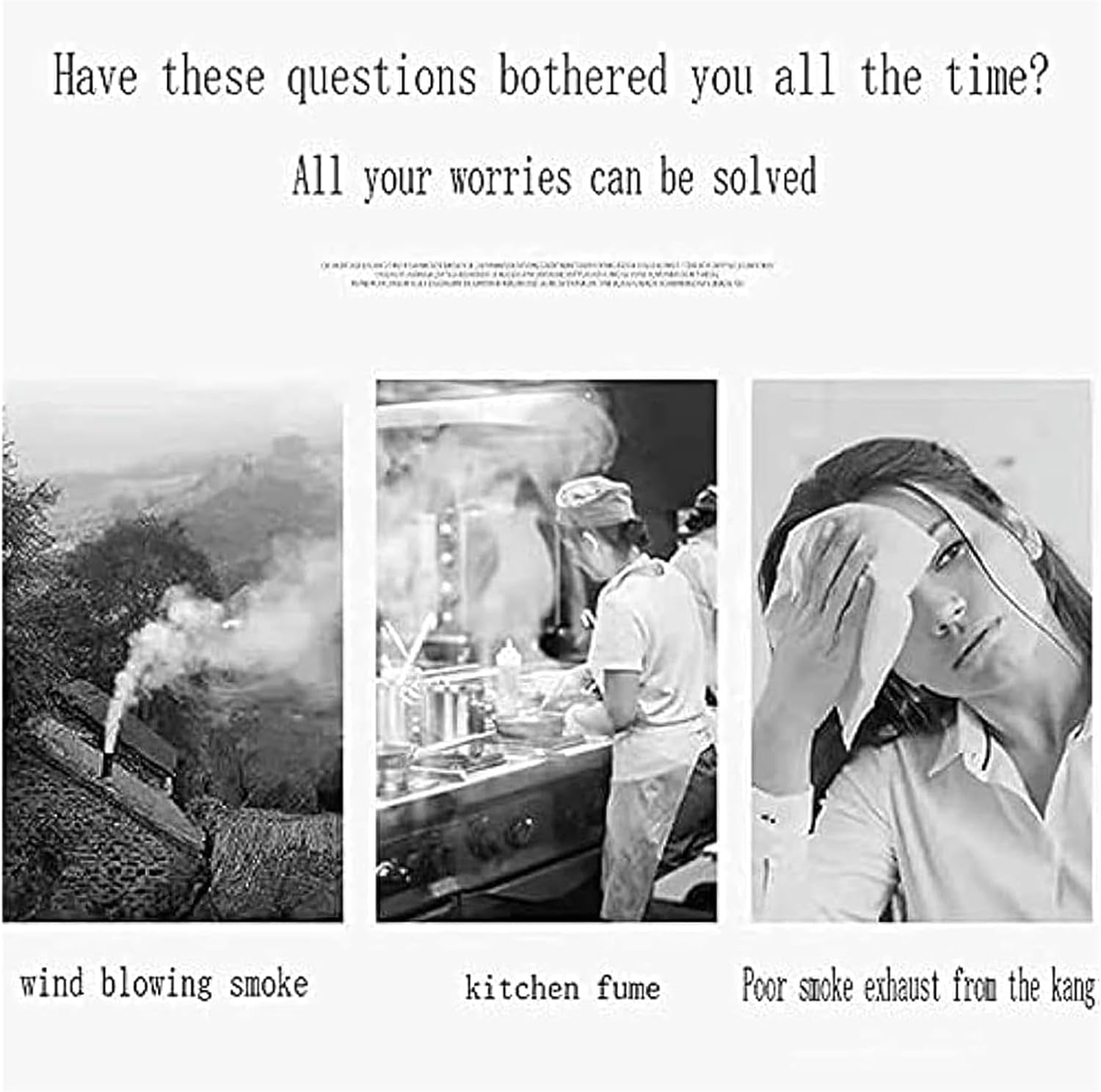 Chimney Fan, Chimney Draft Inducer, Roof Chimney Exhaust Smoke Machine, Blower Fan for Stove Heating Extractor, 80W/100W(100W)