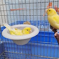 Vista 5 de FOIBURELY Nido de pájaro pinzón canario nido de loro con fieltro (blanco)