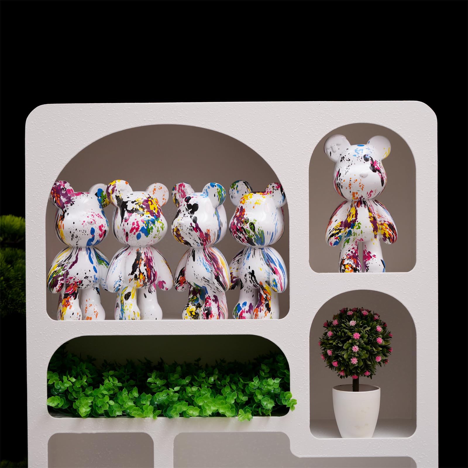 Sculpture Murale Tête D'ours En Résine - Décoration Chic Pour Salon, Bureau, Hôtel - 21 X 18,5 Cm - 13