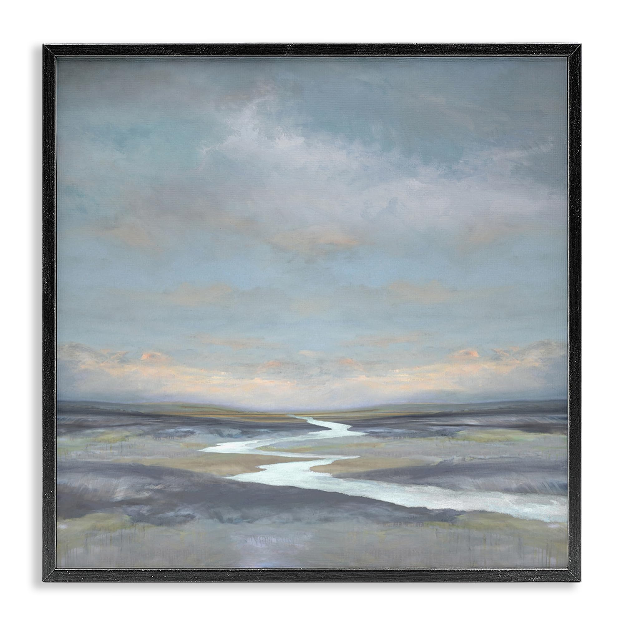 Stupell Industries Misty Riverbend Morning Horizon 'Riverbend Misty Atmosphere', Framed Giclee Art, Black, 17 X 17 Inches, Easy To Hang And Sturdy, Made In Usa, By Christy Mckee