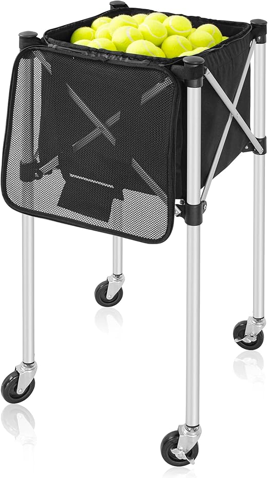 AKOZLIN Tennis Ball Hopper with Wheels Holds 180 Tennis Ball