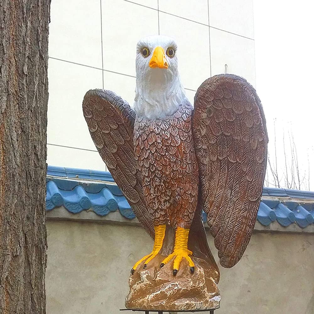 Eagle Decoy Statua ptaka do ogrodu na zewnątrz dekoracja podwórka - ogród sztuczny orzeł ptaki plastikowa ozdoba ptaka