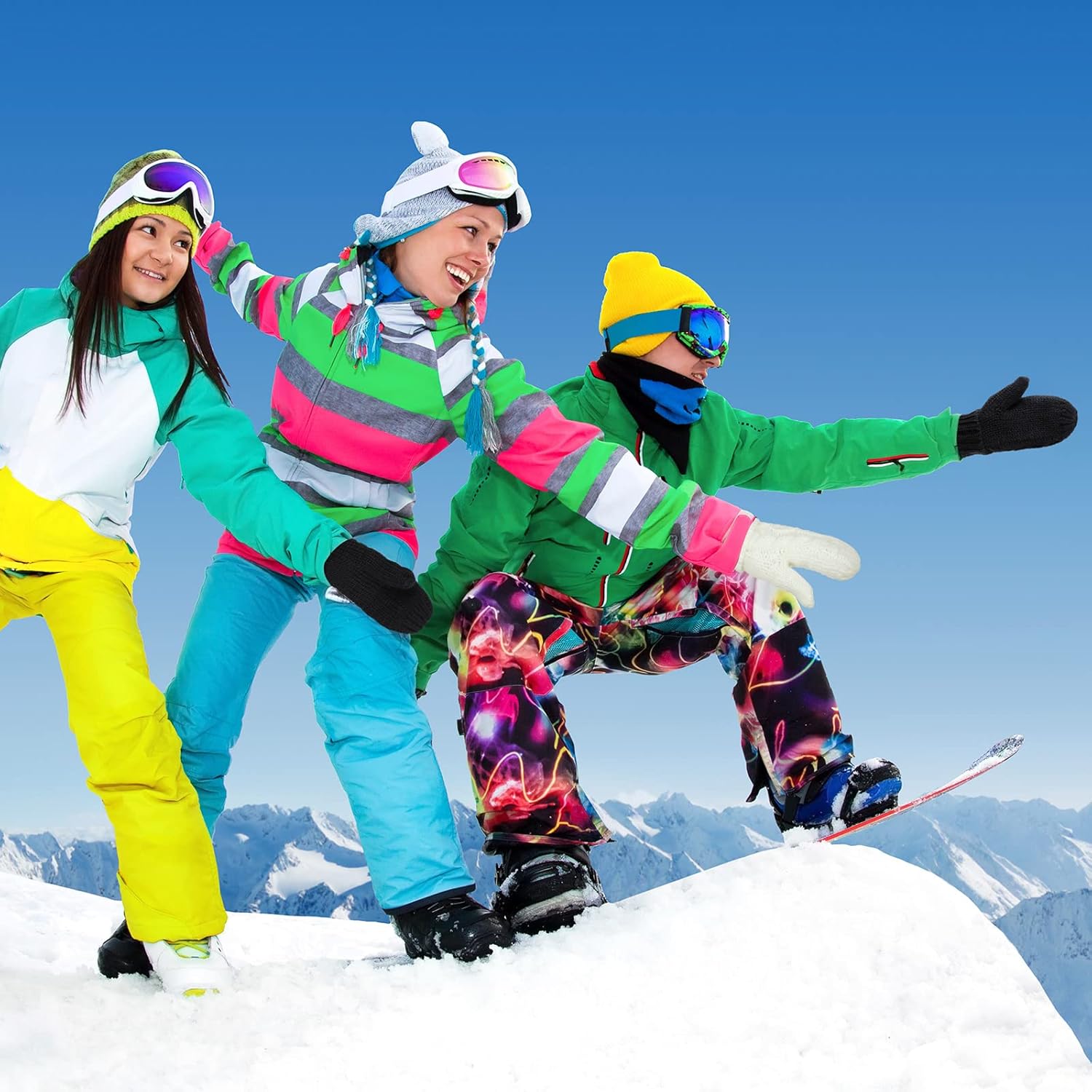 SATINIOR 2 Pairs Winter Gloves for Women Thick Warm Soft Plush Convertible Flip Top Mittens Full Finger Gloves for Girls - Image 6