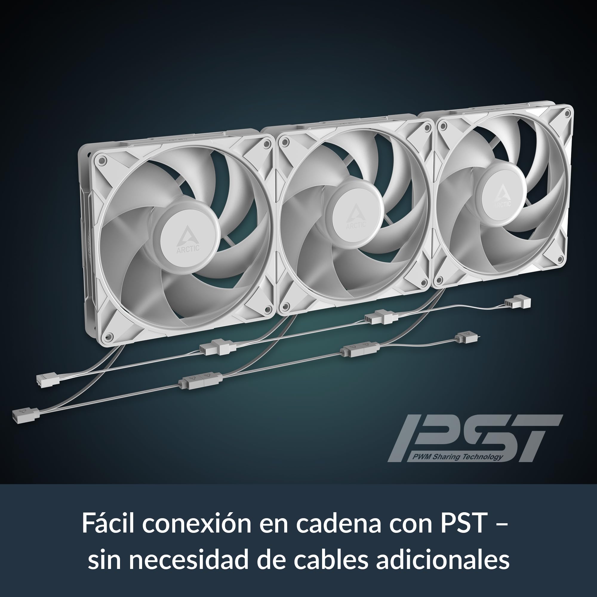 ARCTIC P14 Pro A-RGB - Potente Ventilador de Caja PC Premium, Case Fan PWM 140 mm, Divisor de Cable en Y, 400–2500 rpm, 0 rpm <5% PWM, RGB digital 5V, Rodamiento fluidodinámico, 4 Pines - Blanco