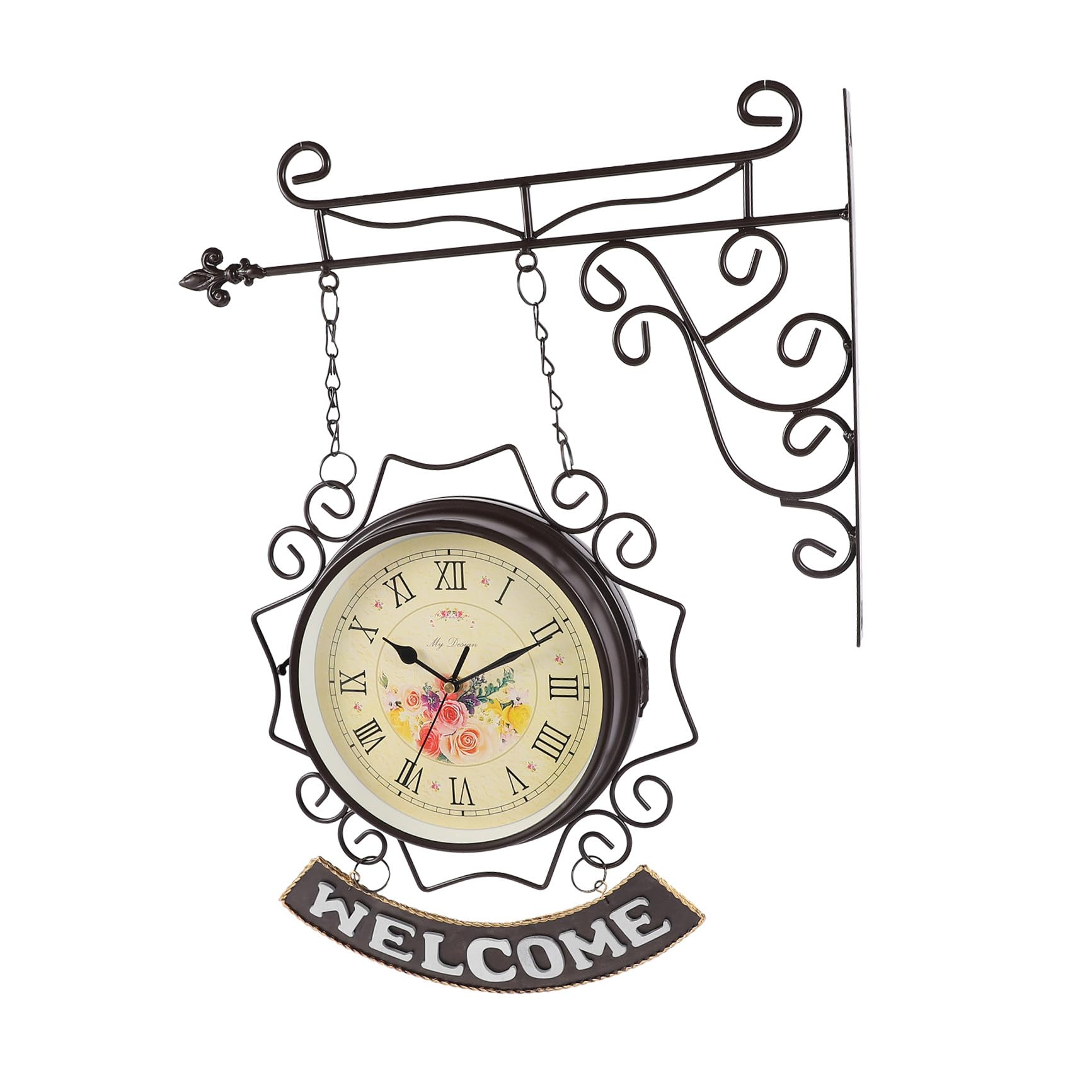 Horloge murale rétro en ABS style européen pour décoration de maison