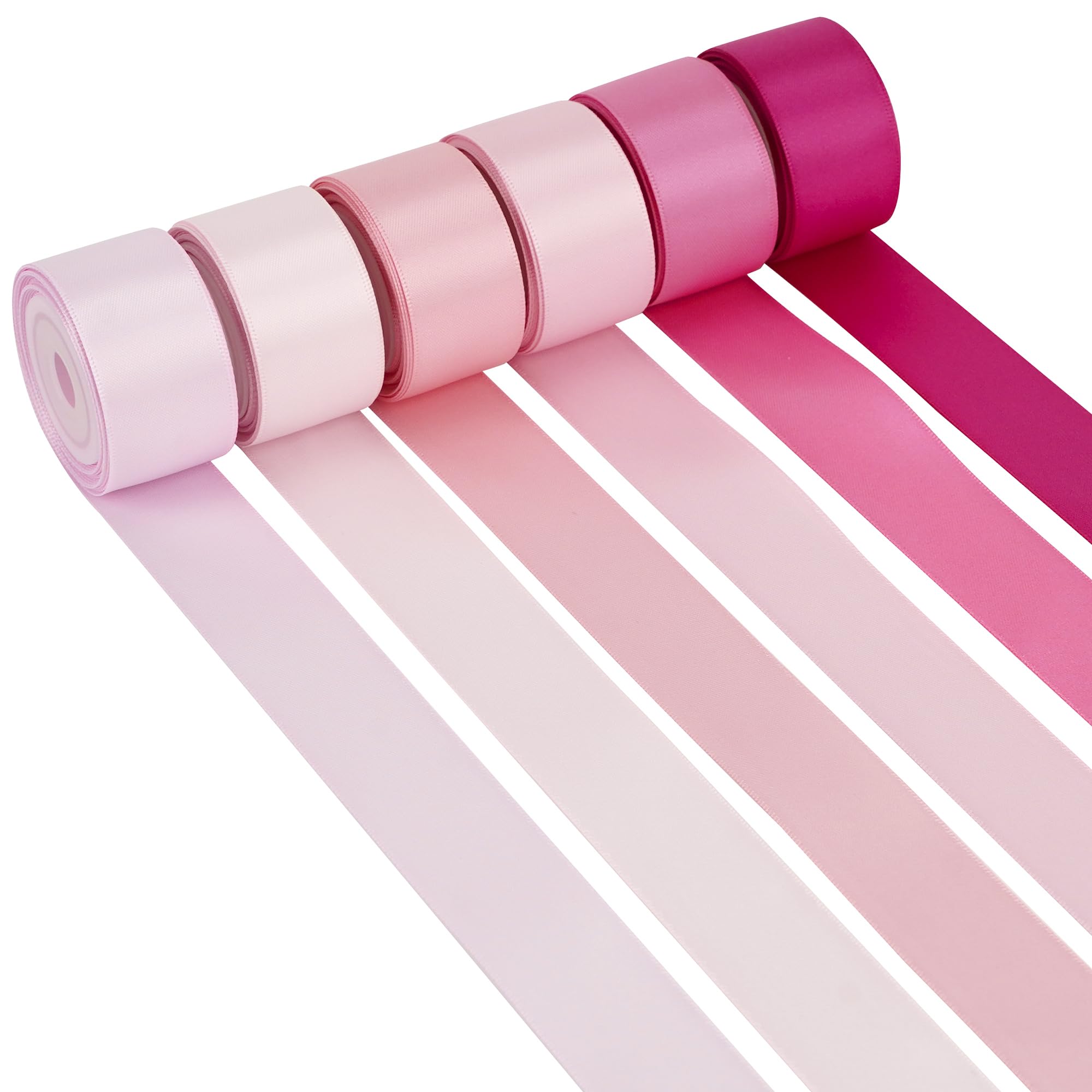 Amazon.com: HUIHUANG Pink Satin Ribbon 1 inch Baby/Light/Hot Pink