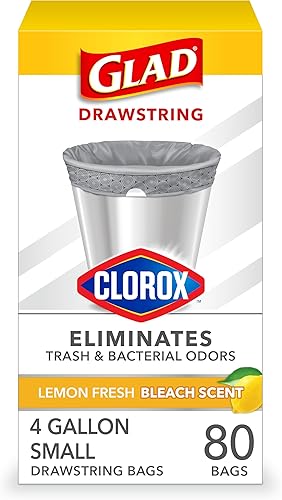 Vista 16 de Glad bolsas de basura pequeñas de 4 galones, bolsas de basura Febreze con aroma a cítricos dulces y lima, resistentes a los olores con cordón, 80