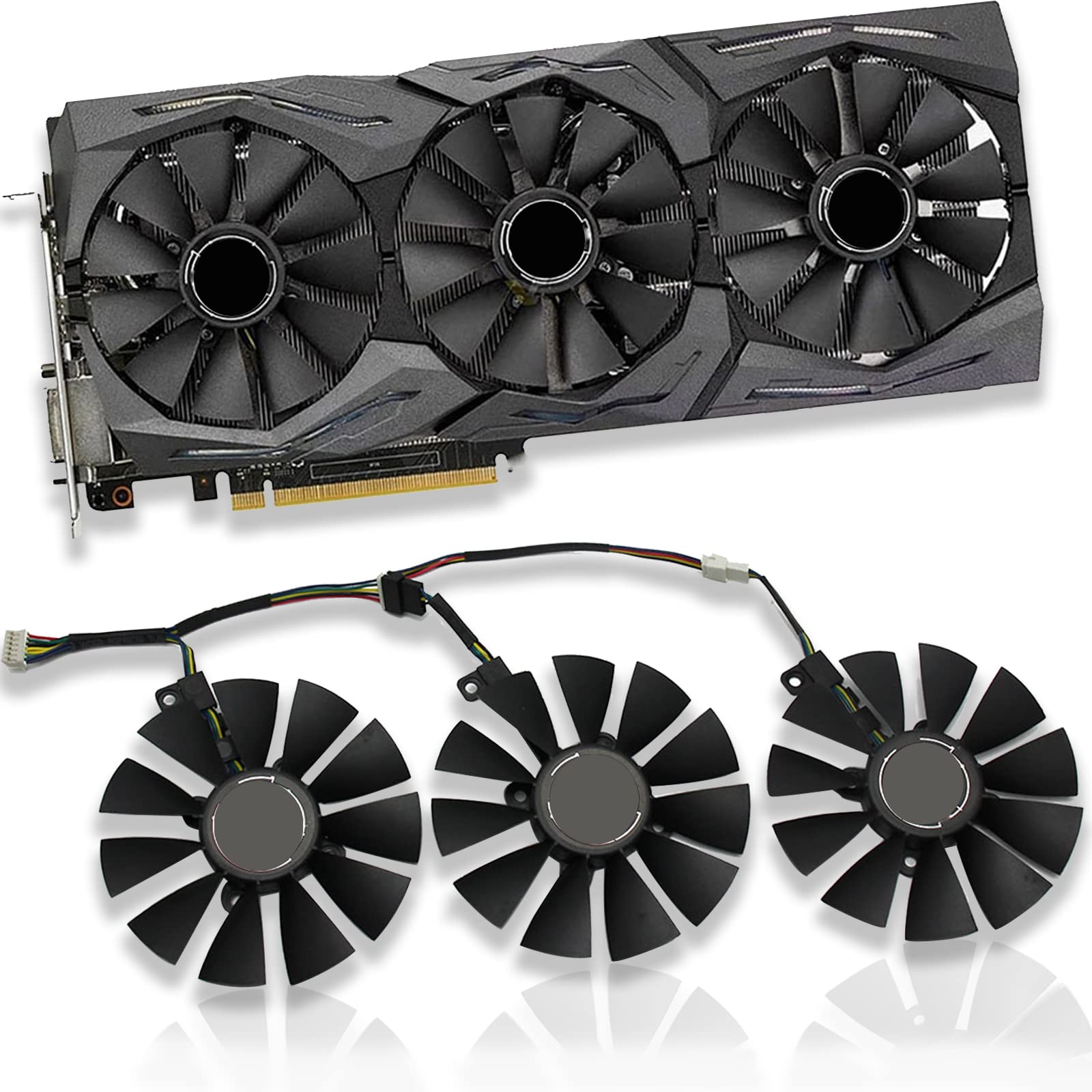 87 mm FDC10U12S9-C FDC10H12S9-C T129215SU Ventilateur pour carte graphique ASUS GTX 980 Ti R9 390X 390 GTX 1060 1070 1080 Ti RX 480 RX480