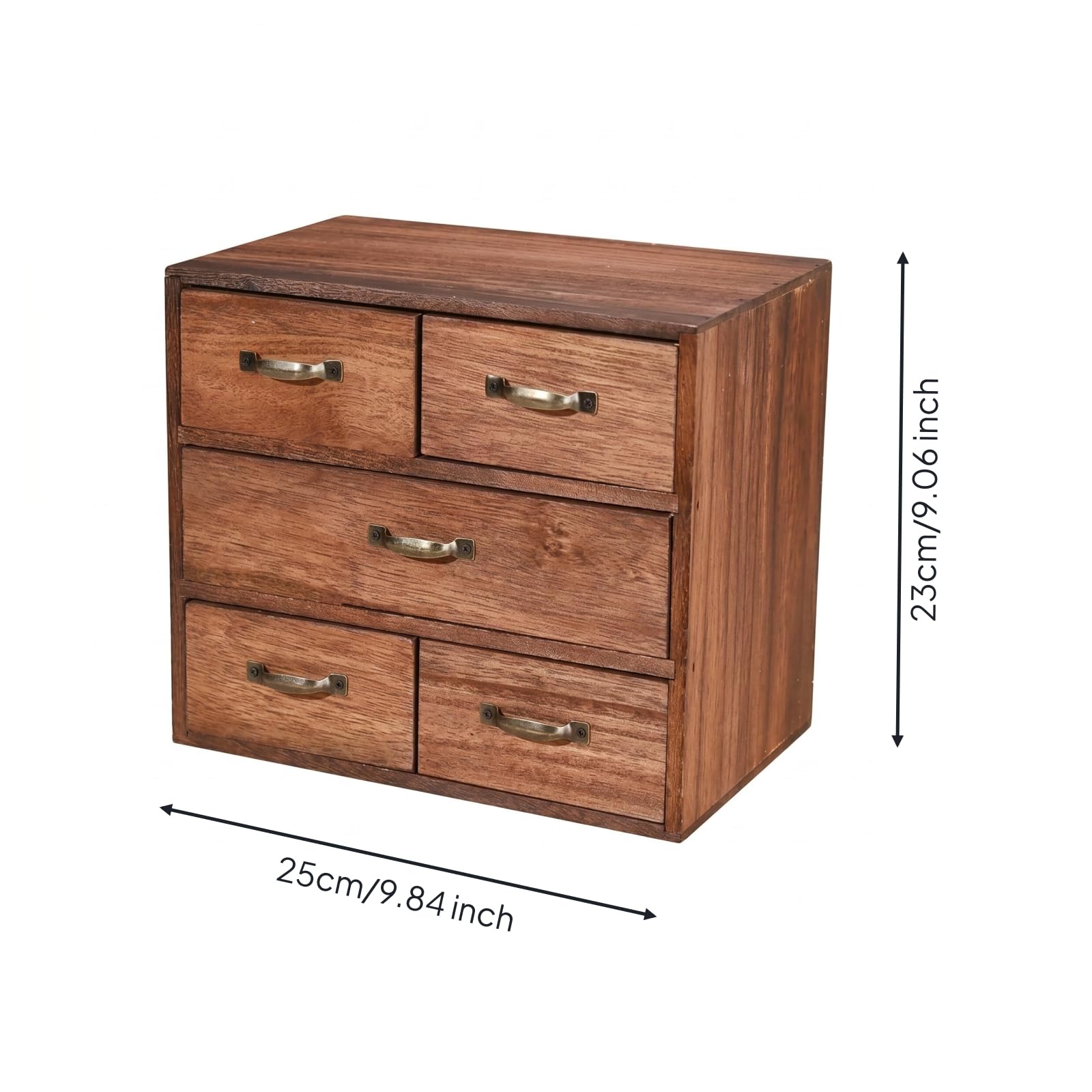 Cassettiera da Scrivania in Legno Massello Organizer Cassettiere Schedario Cassetti Portadocumenti Porta Ufficio 5 Vani Separazione Oggetti Piccoli Accesso Facile Adatta a Scrivanie Casa