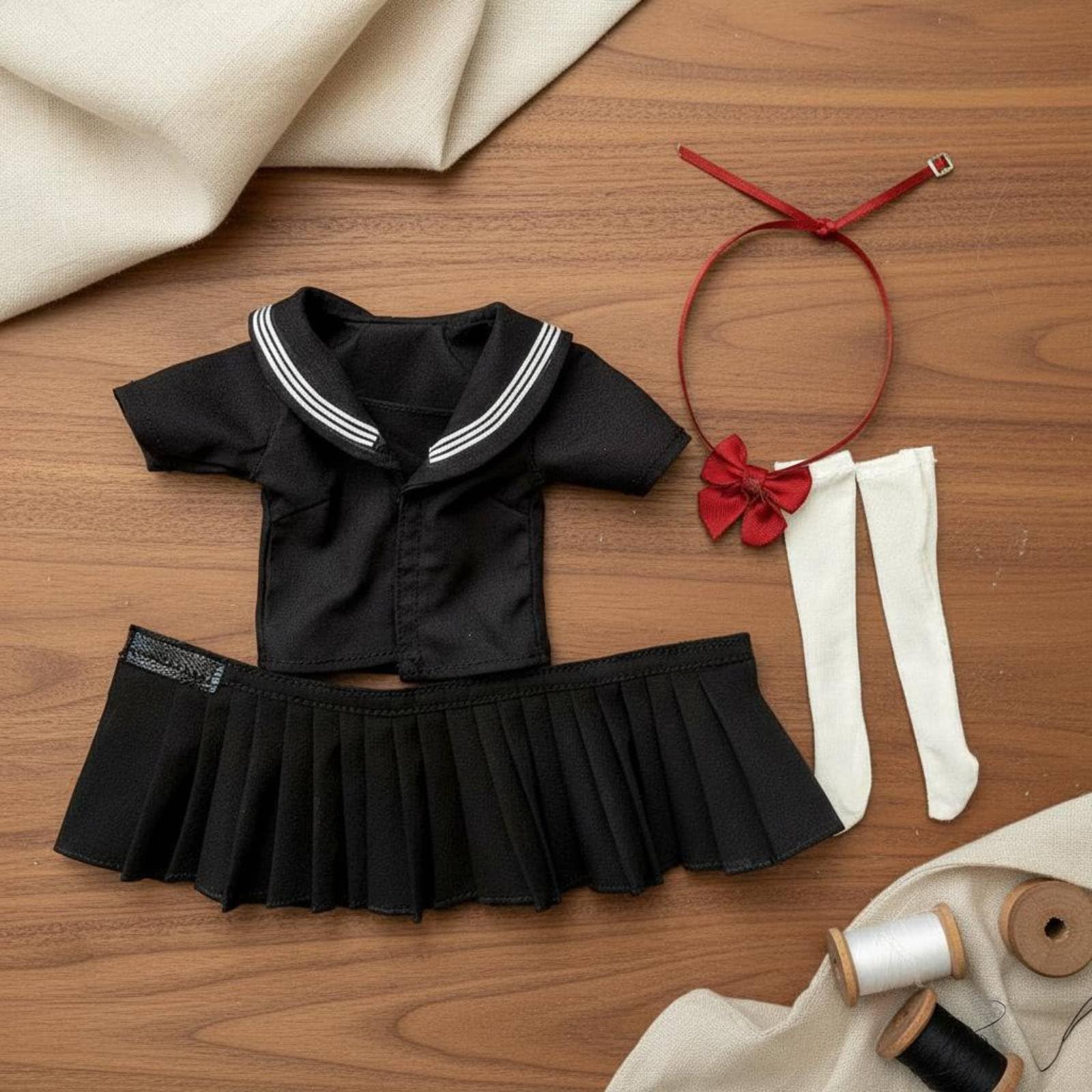 Abito Donna Uniforme Marinaretta Giacca Scolastica Gonna Accessori Tessuto Morbido Adatto per Collezionisti Bambole Action Figure Esposizione, Rosa
