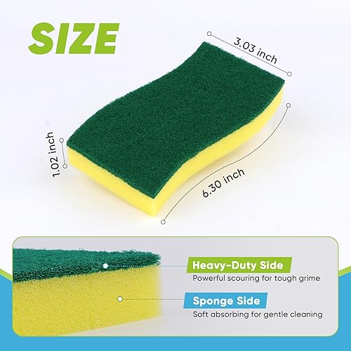 Miniatura 2 de AIDEA Esponja exfoliante resistente, 24 unidades, dispensador de jabón para platos para cocina, 2 en 1 con dispensador de jabón y soporte de esponja