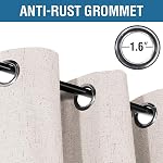 H.VERSAILTEX 100% Blackout Curtains Linen Textured Blackout Curtains for Bedroom Full Light Blocking Thermal Insulated Curtain Panels 84 Inches Long Energy Saving with White Liner, 2 Panels, Ivory