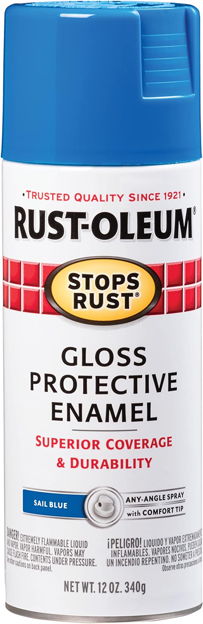 Stops Rust Spray Paint Protective Enamel, Gloss Sail Blue, 340 grams, 7724830