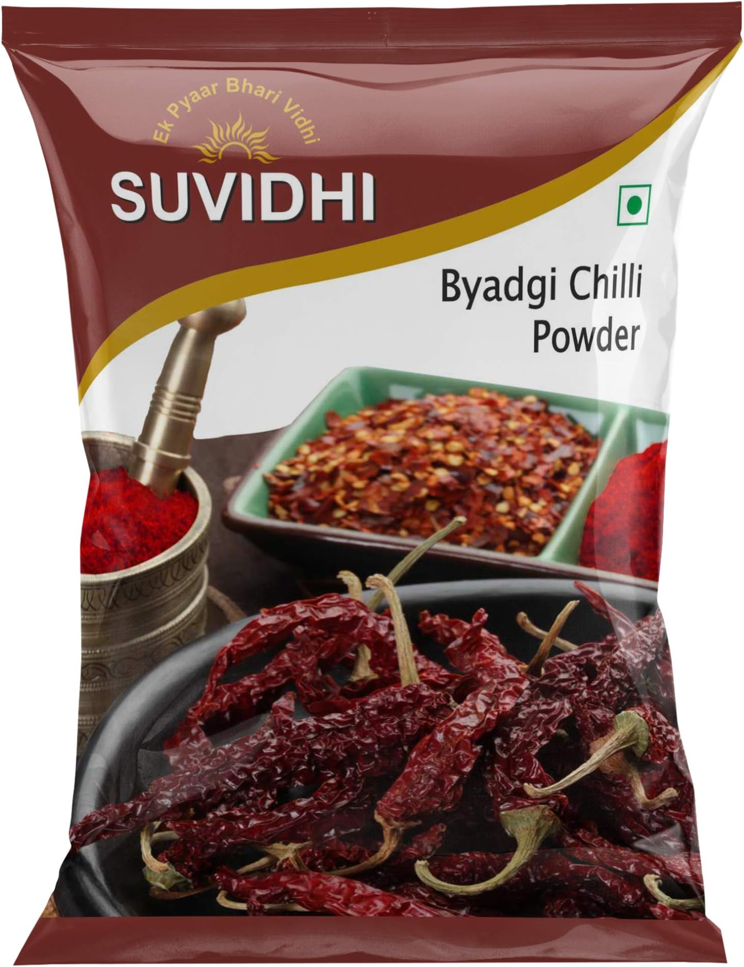 Suvidhi Byadagi Chilli Powder, Authentic Byadgi Chilli Powder 200 gm each pack with Zero Adulteration, Pure Lal Mirchi, Less Spicy, High Flavour | Natural Spicy, Aromatic Lal Mirch | No Added Colors or Chemicals | Pure Byadagi Chilli | Dark red color (Pack of 10)