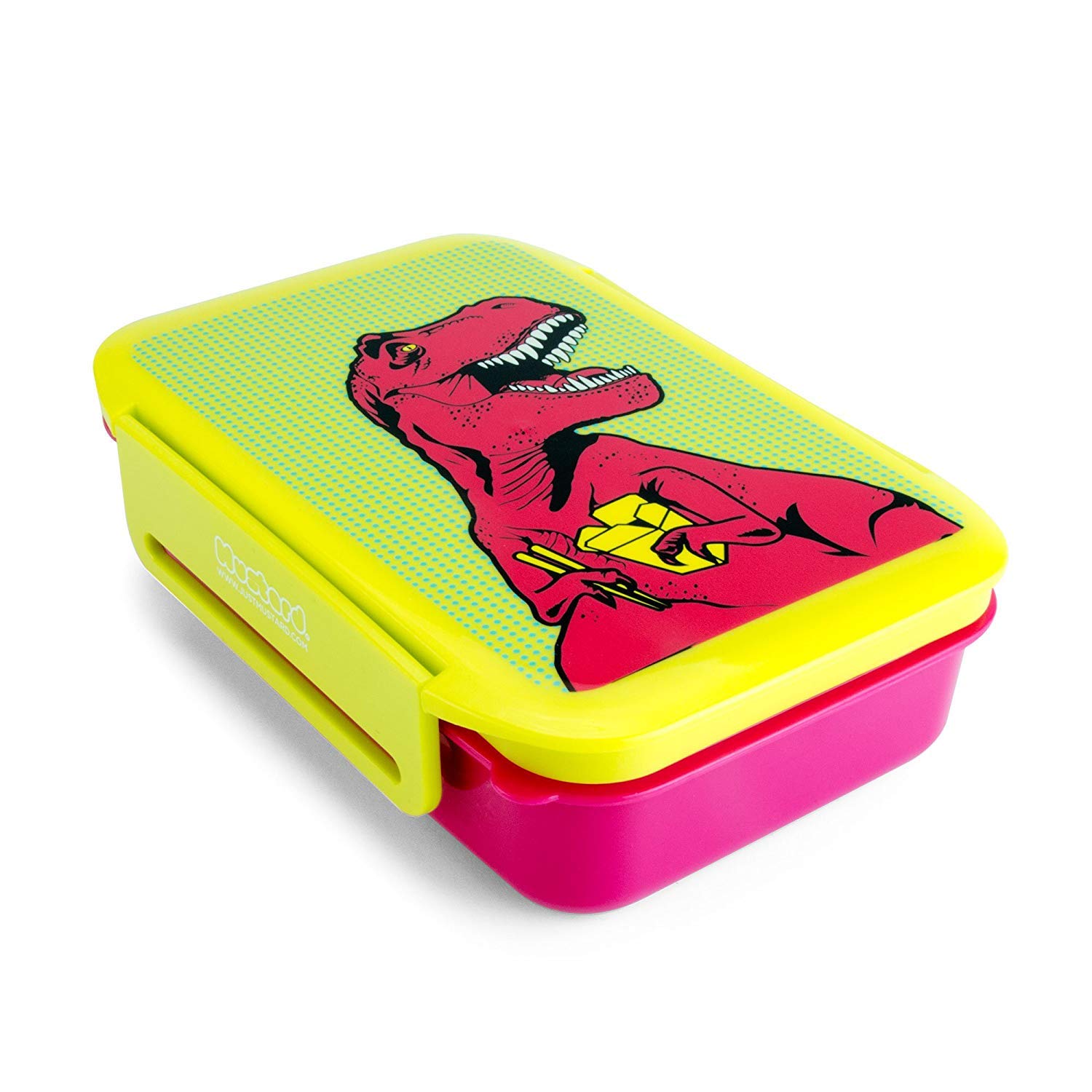 Mustard Multi-Colour T-Rex Lunch Box