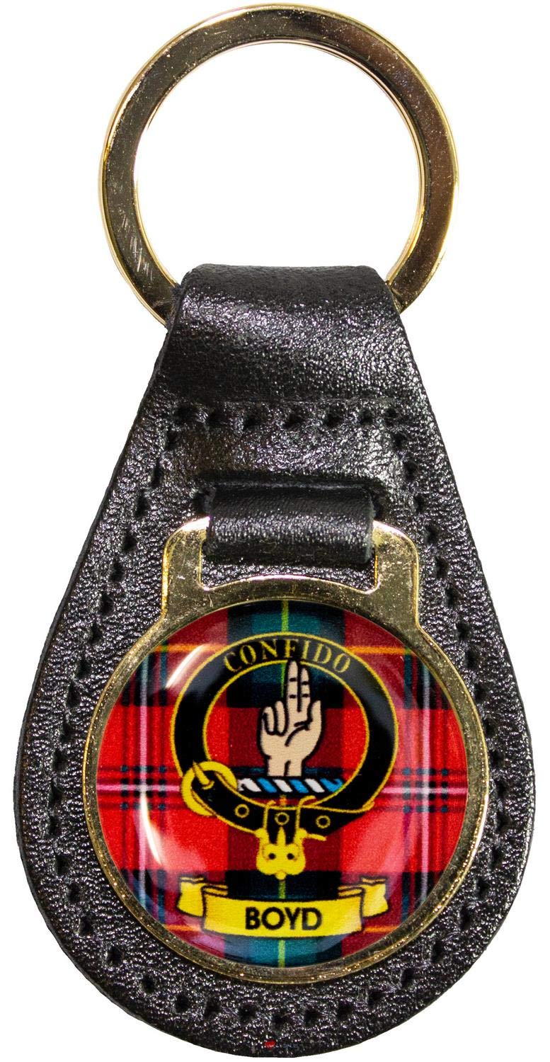 I Luv Ltd Boyd Leather Key Fob Scottish Clan Crest Scottish Made