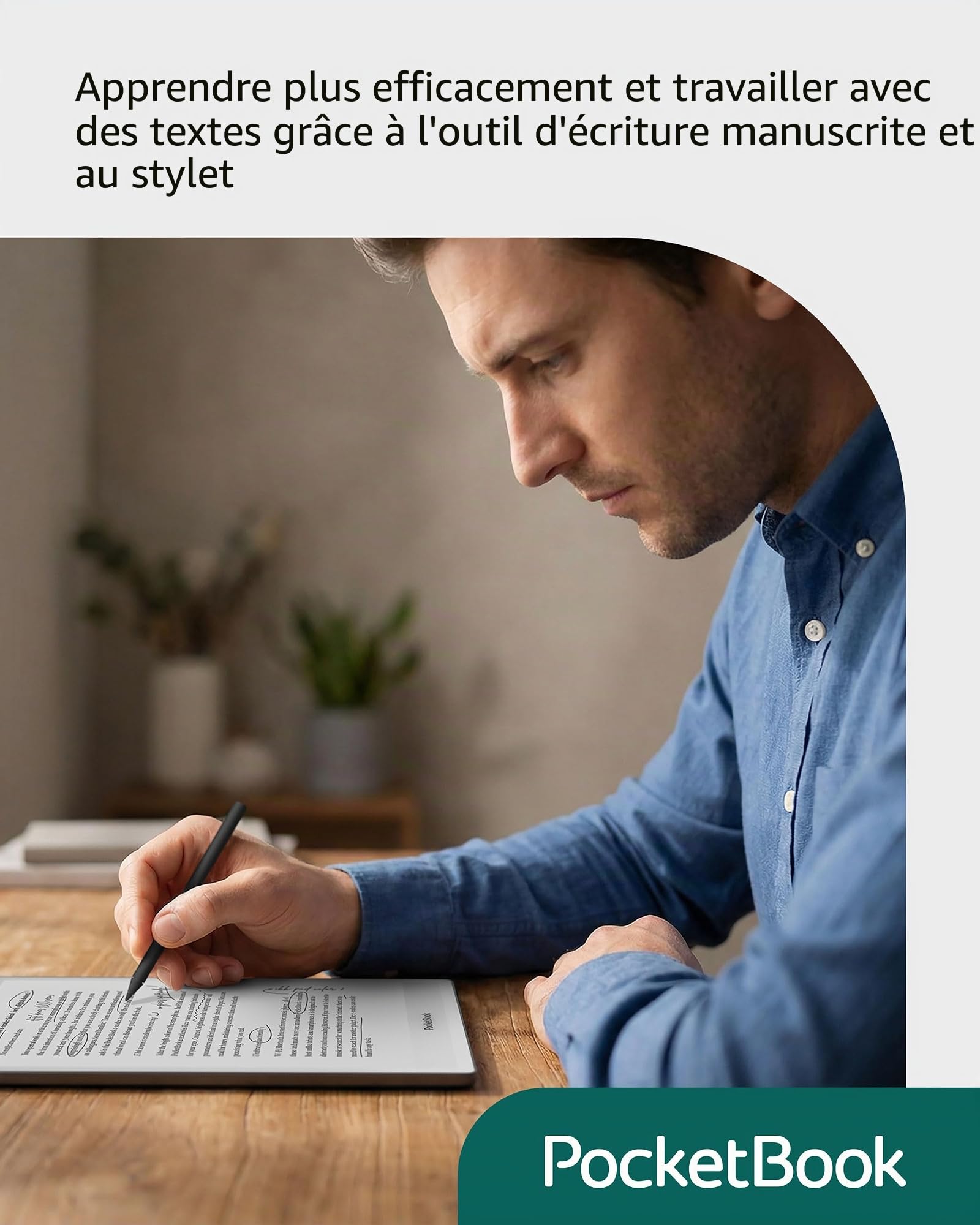 Pocketbook InkPad One Liseuse, avec écran E‑Ink Mobius 10,3", 32 Go, Prise en Charge du Stylet, Bluetooth, SMARTlight, Noir Mat, Version DE/AT/CH