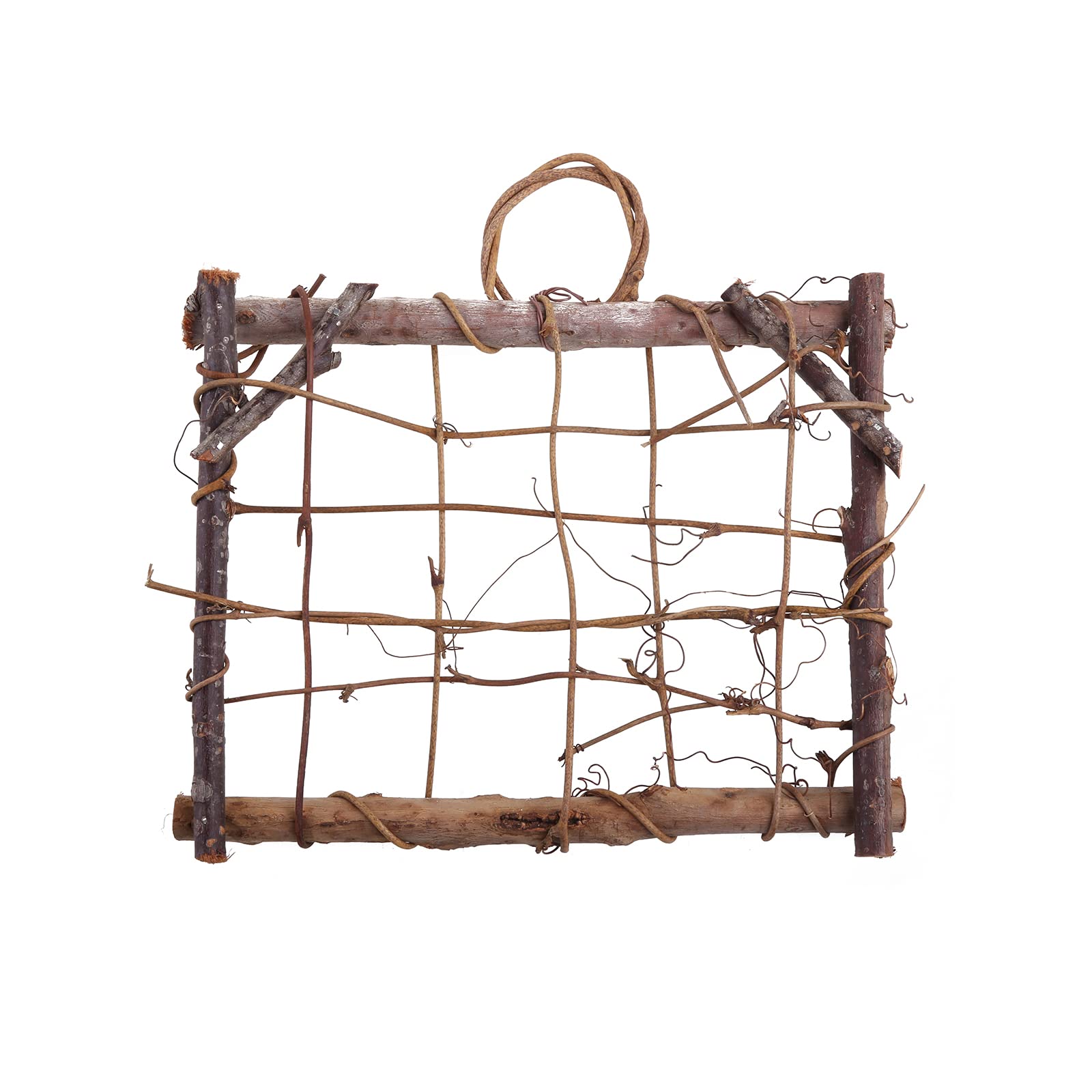 BOGEEL Air Plant Rattan Frame Tillandsia Holder Wood Wall Frame Planter for Home Decoration