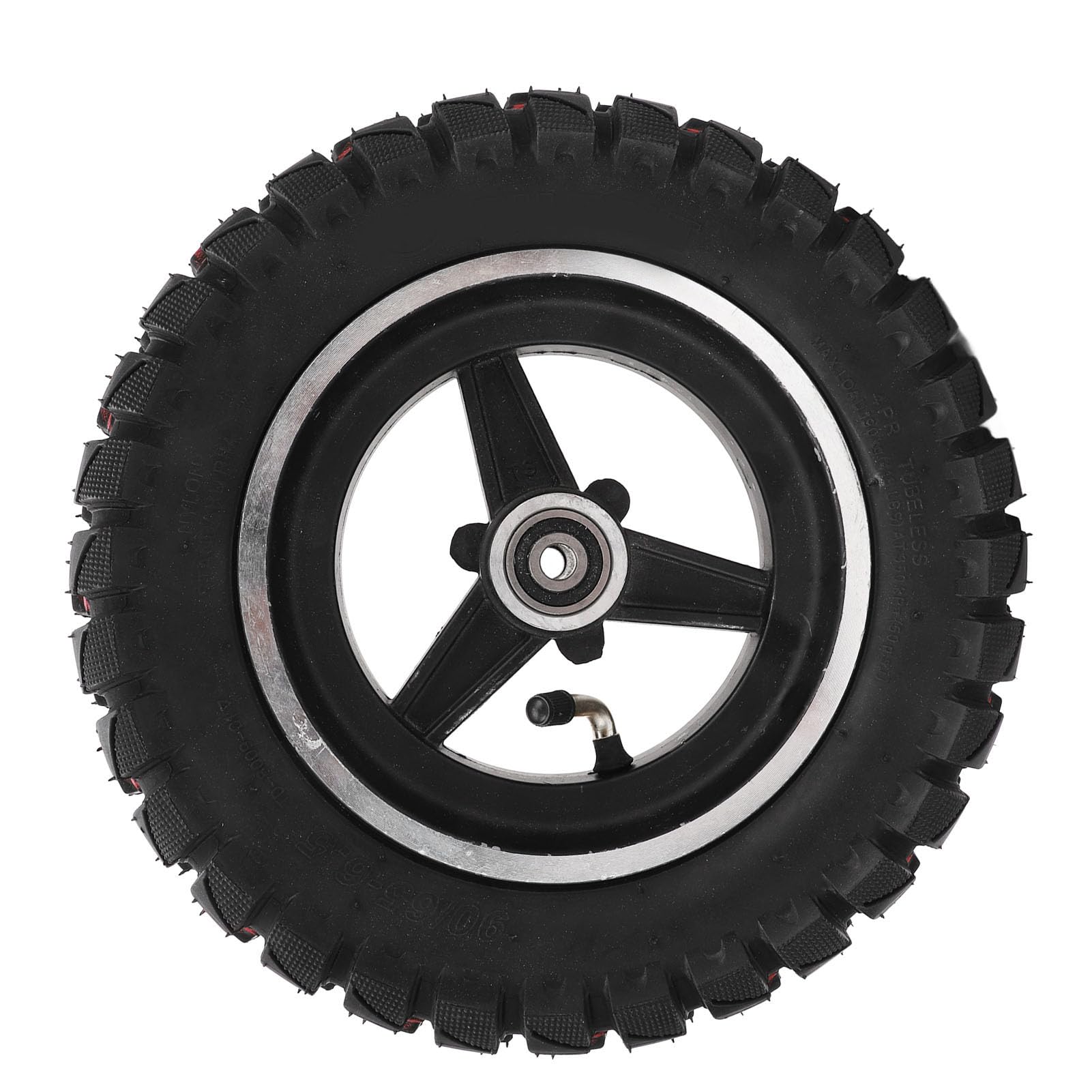 6.5 Zoll Reifen mit Felge für -Motorrad Elektrisches Fahrzeug verbesserte Traktion stabile Leistung 90/65-6.5 Gummi-Metall-Rad Offroad-Ersatzreifen