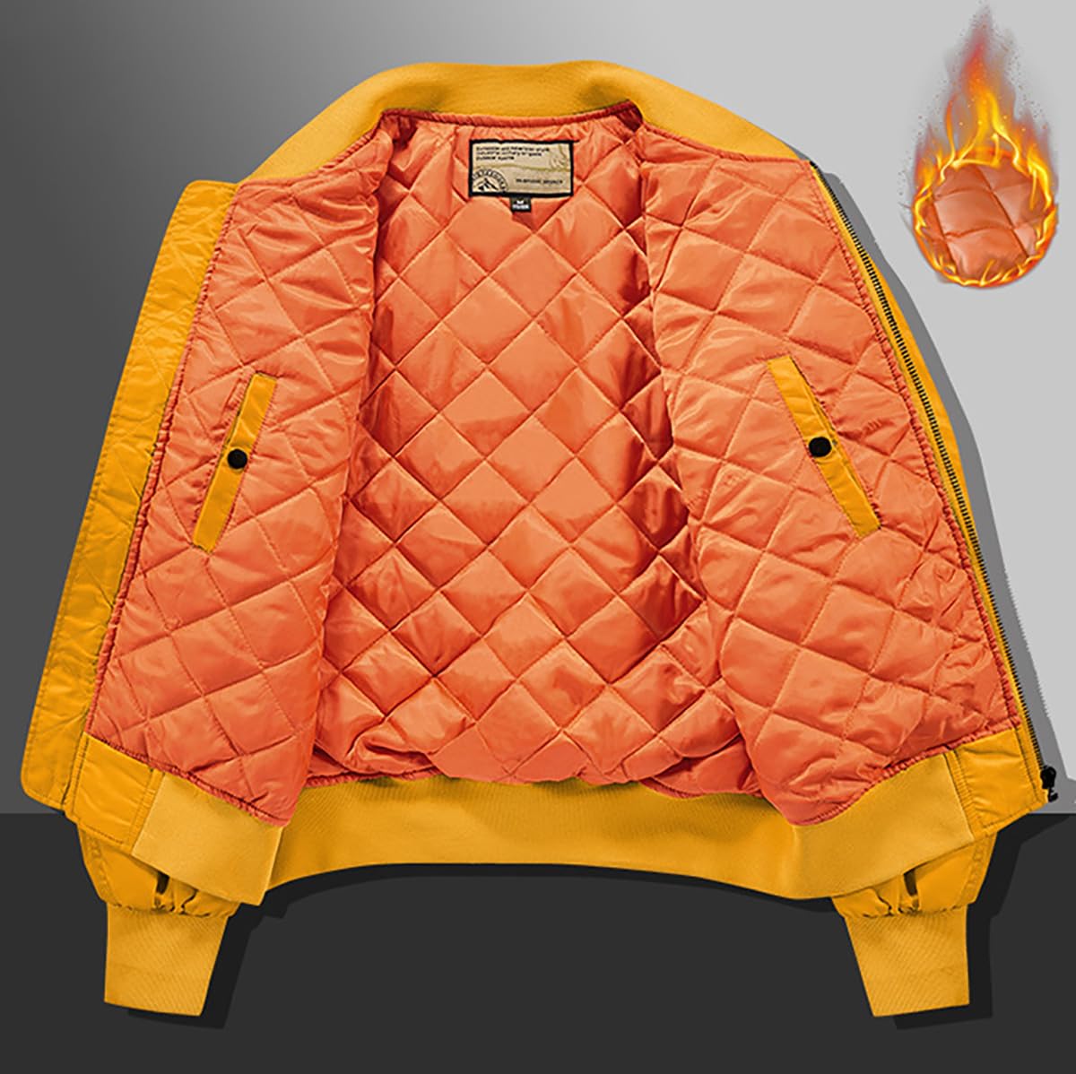 BININBOX Chaqueta de Aviador para Hombre Cazadora Bomber con Cuello Alzado Chaqueta de Otoño e Invierno