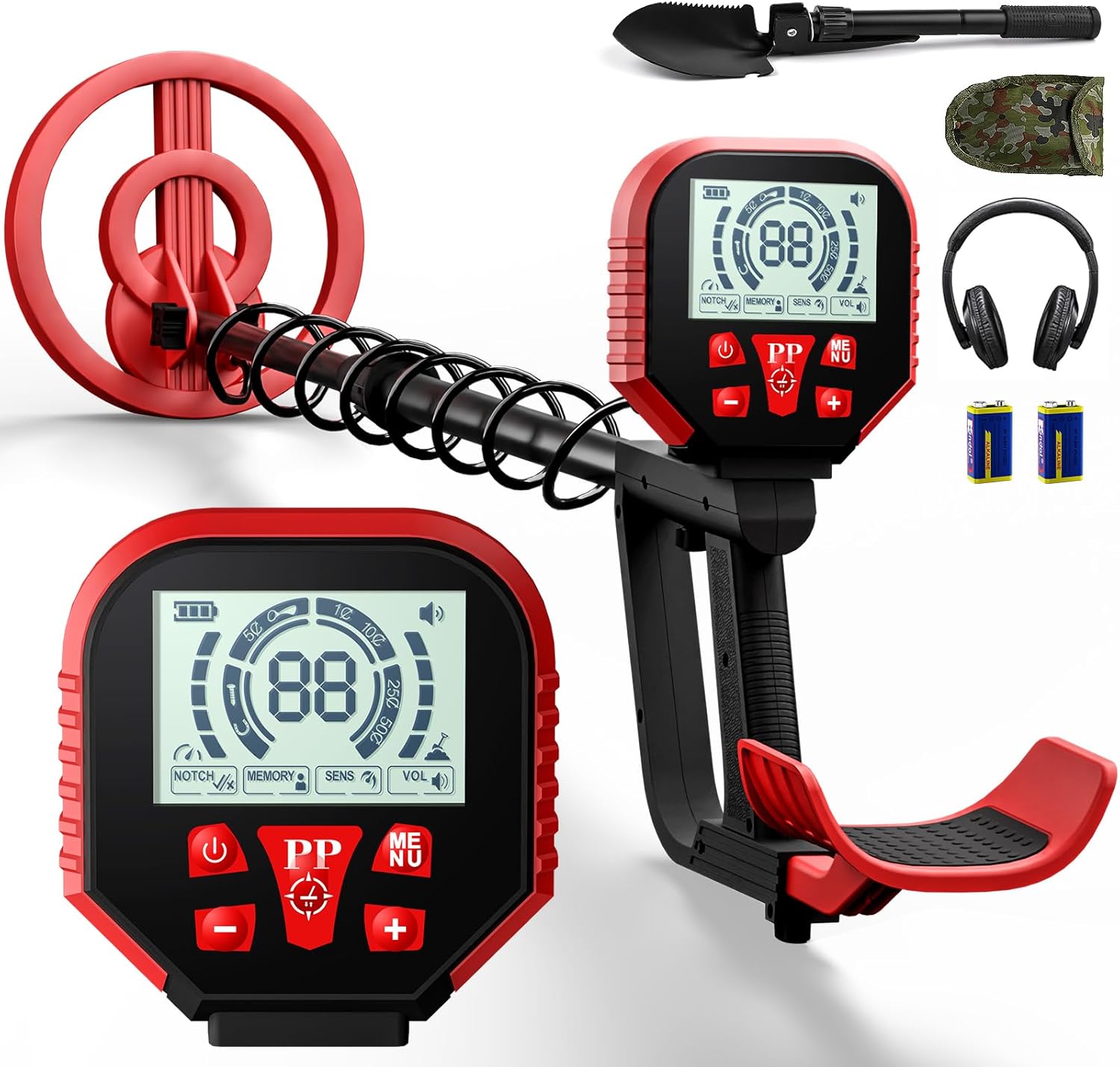 2025 Metal Detector for Adults, Waterproof, Adjustable Stem, High Accuracy Gold Detector with LCD, Lightweight 2.26 Pounds