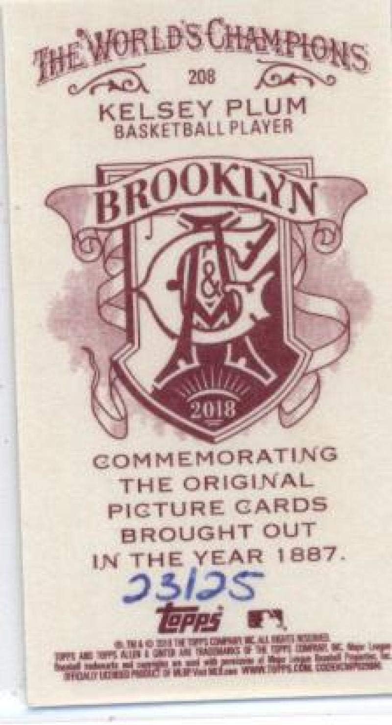 2018 Topps Allen and Ginter Mini Brooklyn Logo #208 Kelsey Plum - Women's National Basketball Association MLB Baseball Card NM-MT /25