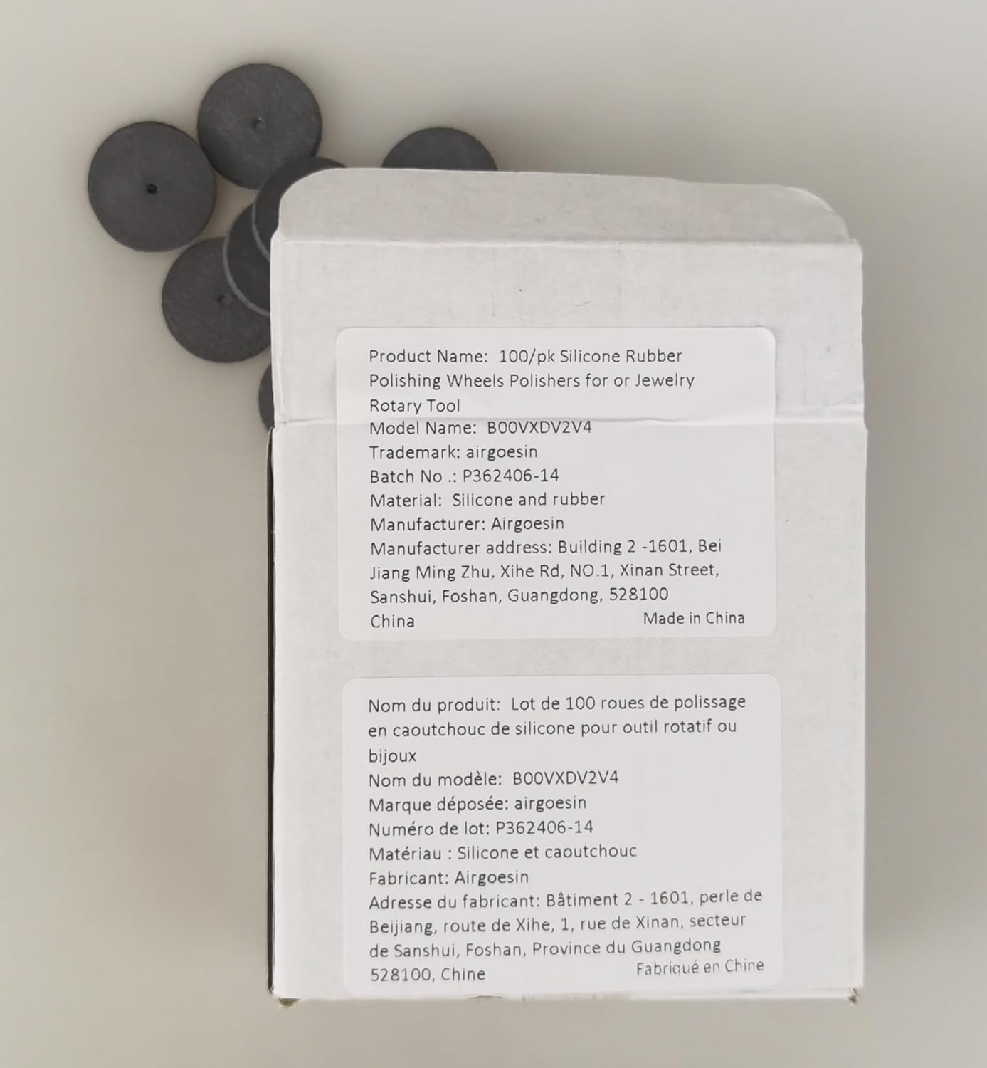 100/pk Silicone Rubber Polishing Wheels Polishers for or Jewelry Rotary Tool