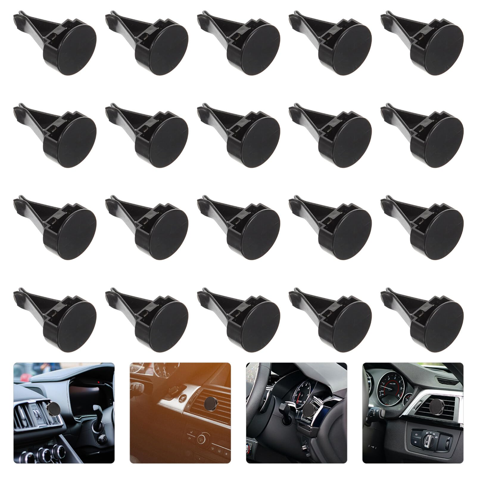Healvian Clip Auto Profumatori per Auto Accessori in Gesso Nero 100pezzi Clip per Bocchette Aria Regolabili per Vacanze Estive