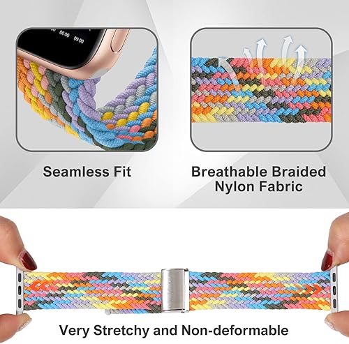 Miniatura 2 de Bandiction - Correas compatibles con Apple Watch de 44mm 40mm 38mm 42mm 41mm 45mm 46mm 49mm, bandas iWatch para mujeres y hombres, correa elástica