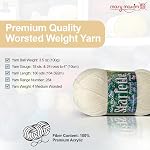 Mary Maxim Starlette, Crochet Yarn for Crocheting, Soft Acrylic Cream Yarn for Afghans, Blankets, Clothing and More, 180 Yards, Natural - 1 Skein