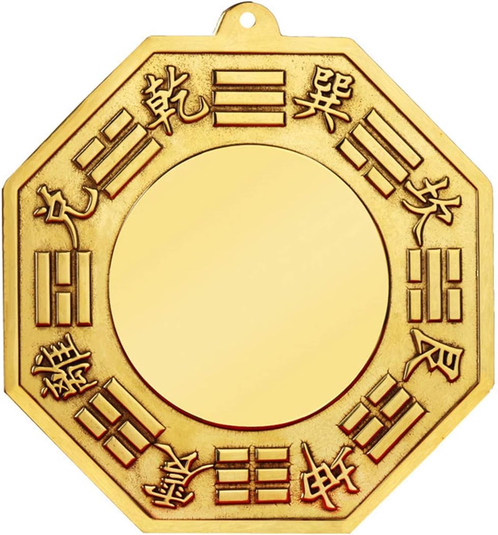 FUNSXBUG Chinese Feng Shui Brass Concave Bagua Mirror (2.5 Inch)