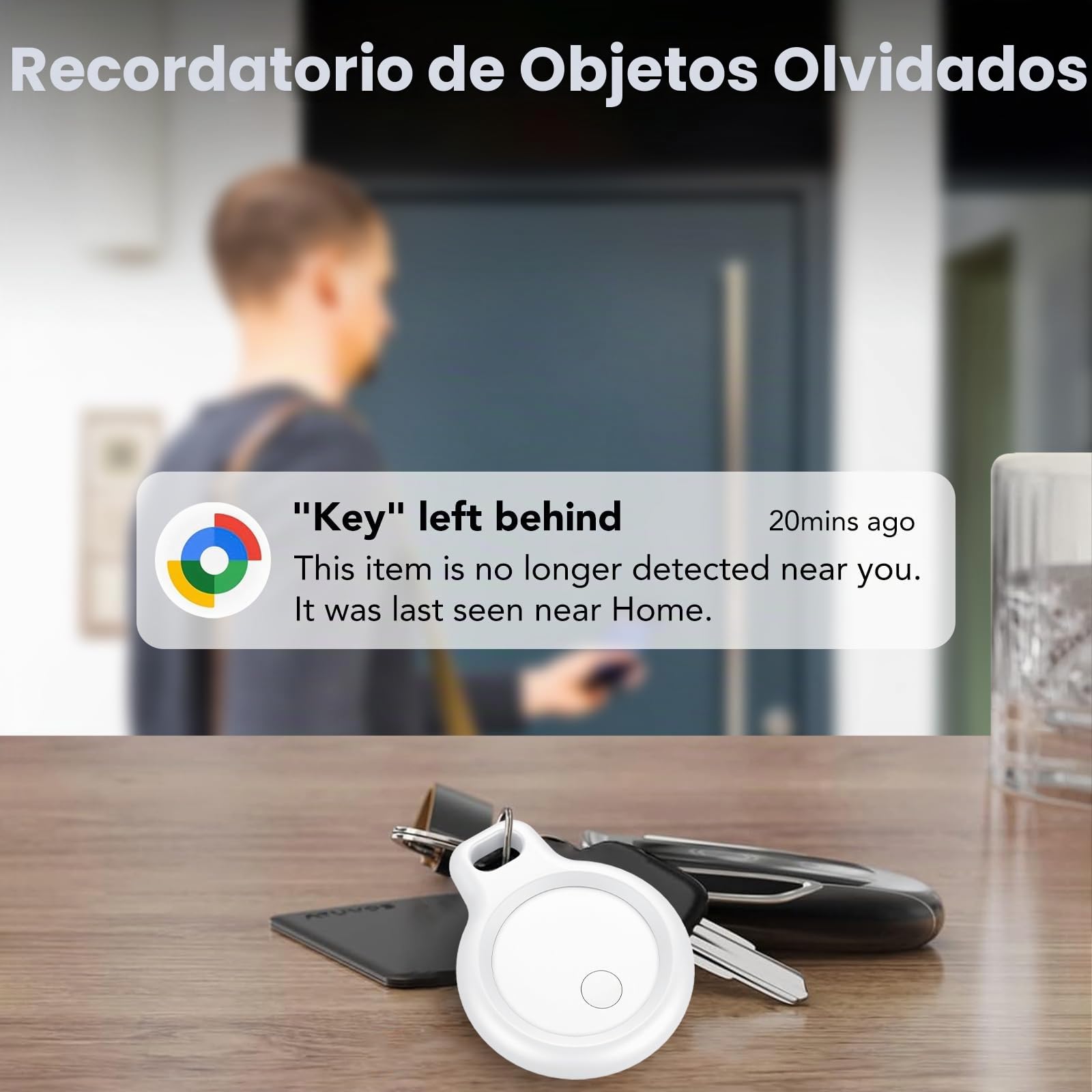 Android Smart Tag, Tracker Compatible con Google Find Hub App (Sólo Android), Localizador Bluetooth, Rastreador para Llaves, Cartera, Equipaje, Impermeable IP68, 4 Blanco