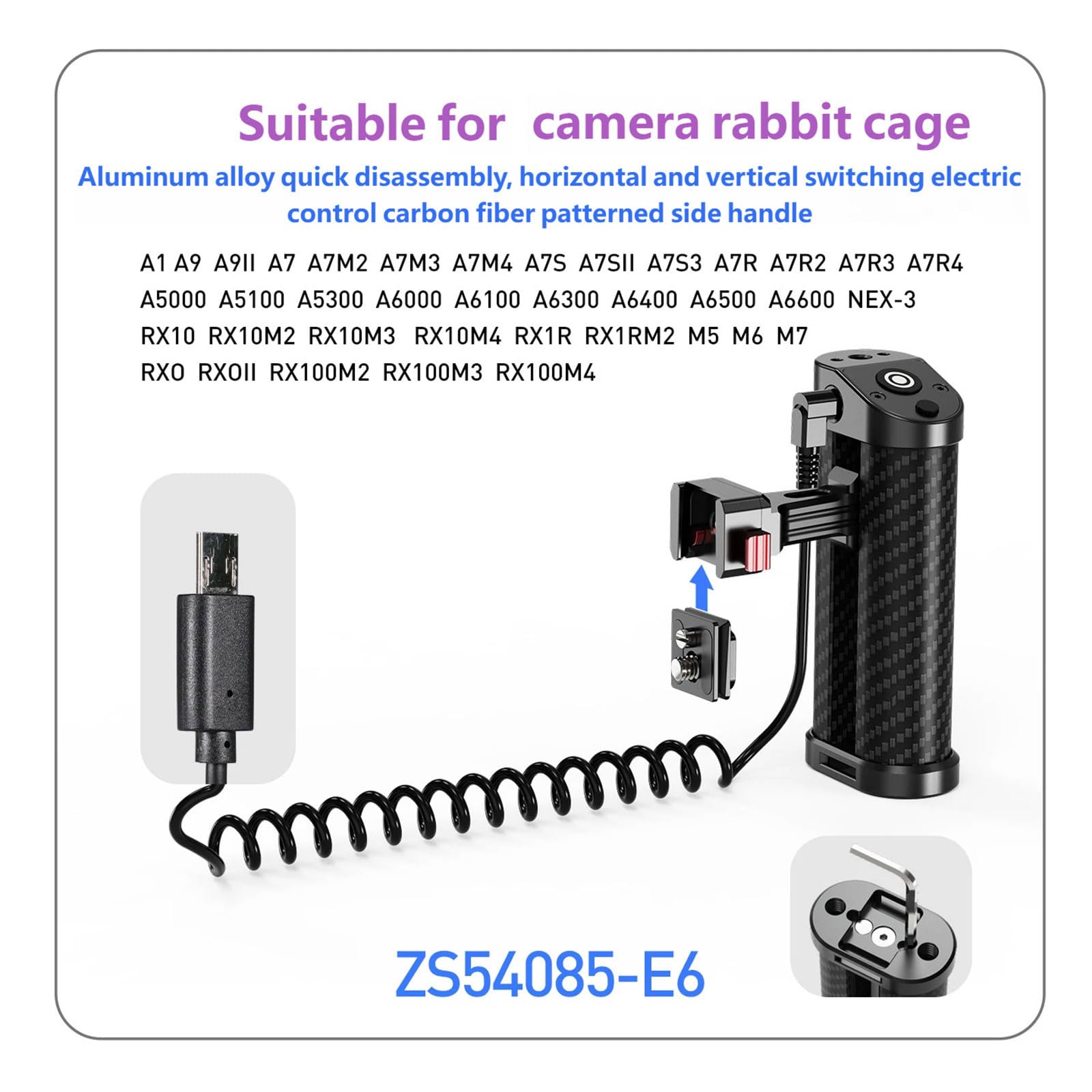 Maniglia laterale della fotocamera con cuscinetto, ZS54085 E9