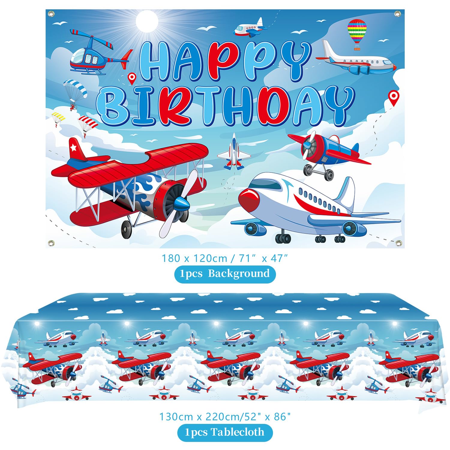 Aeroplano Compleanno Decorazioni per Partito Aeroplano Accessori Partito Piatto Tazze Tovaglioli Tovaglia Buon Compleanno Sfondo Palloncino Torta Toppers Per Aerei Tema Festa Rosa