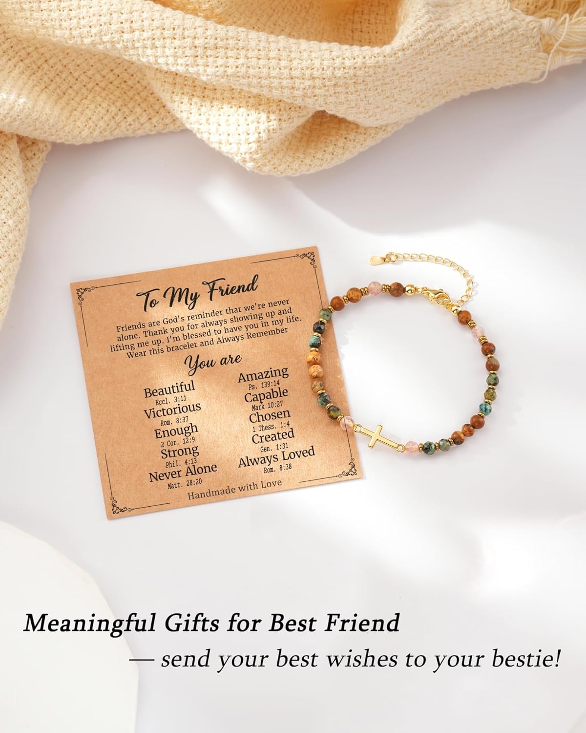 Best Friend Gift for Women, Christian Cross Bracelet for Women, Birthday Confirmation Baptism Easter Gifts for Woman, Bestie Friendship Bracelets, Unique Birthday Gifts for Sister Mom Grandma Daughter - Image 4