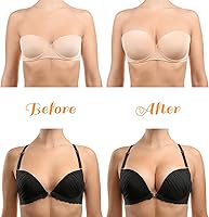 Vista 3 de SATINIOR 4 pares de insertos de brasier de silicona para realzar los senos, añaden 2 tazas transpirables, antideslizantes, impermeables