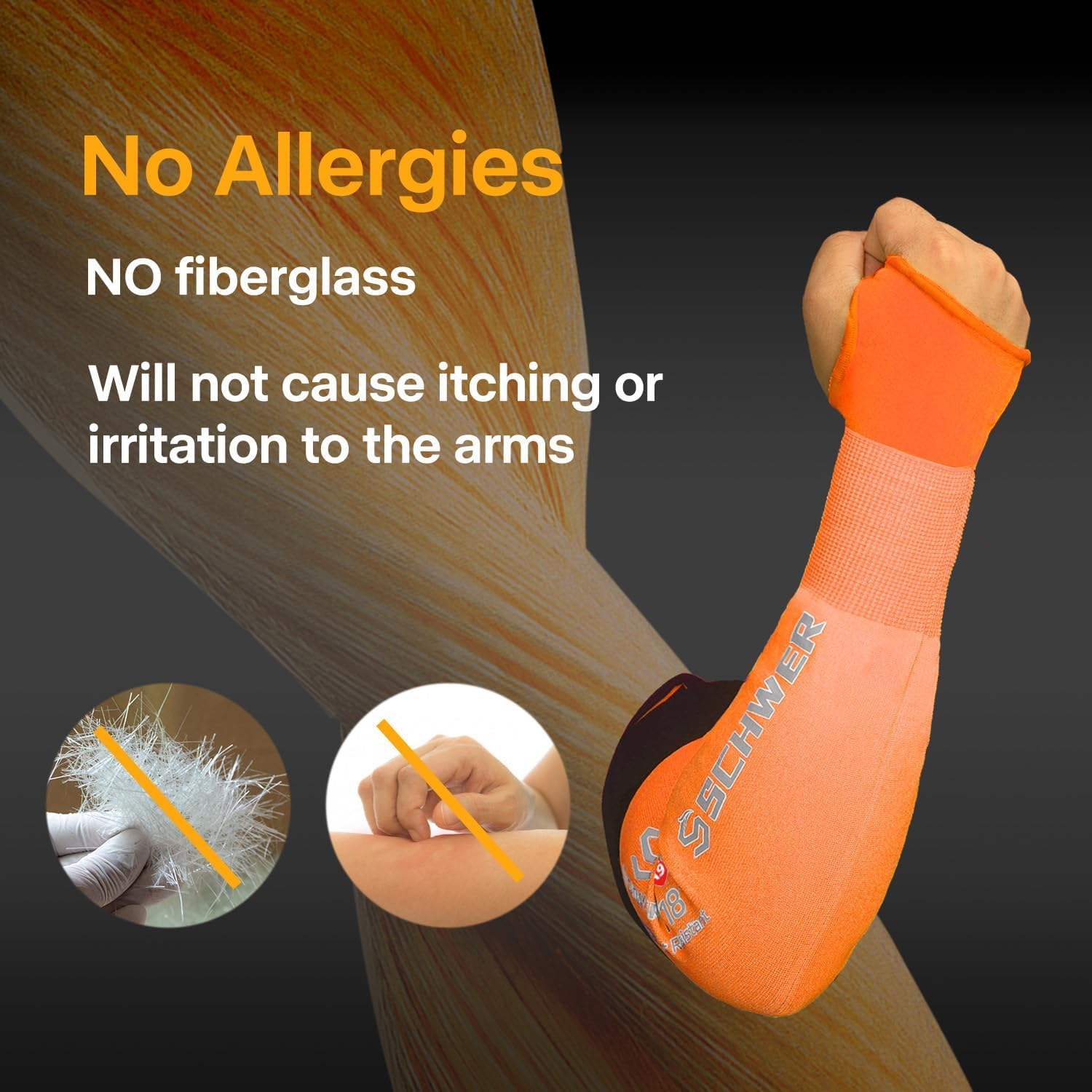 Schwer 1 Pair Size M Highest Level Cut Resistant Work Gloves+ 1 Pair Highest Level Cut Resistant Arm Sleeves for Men&Women Work