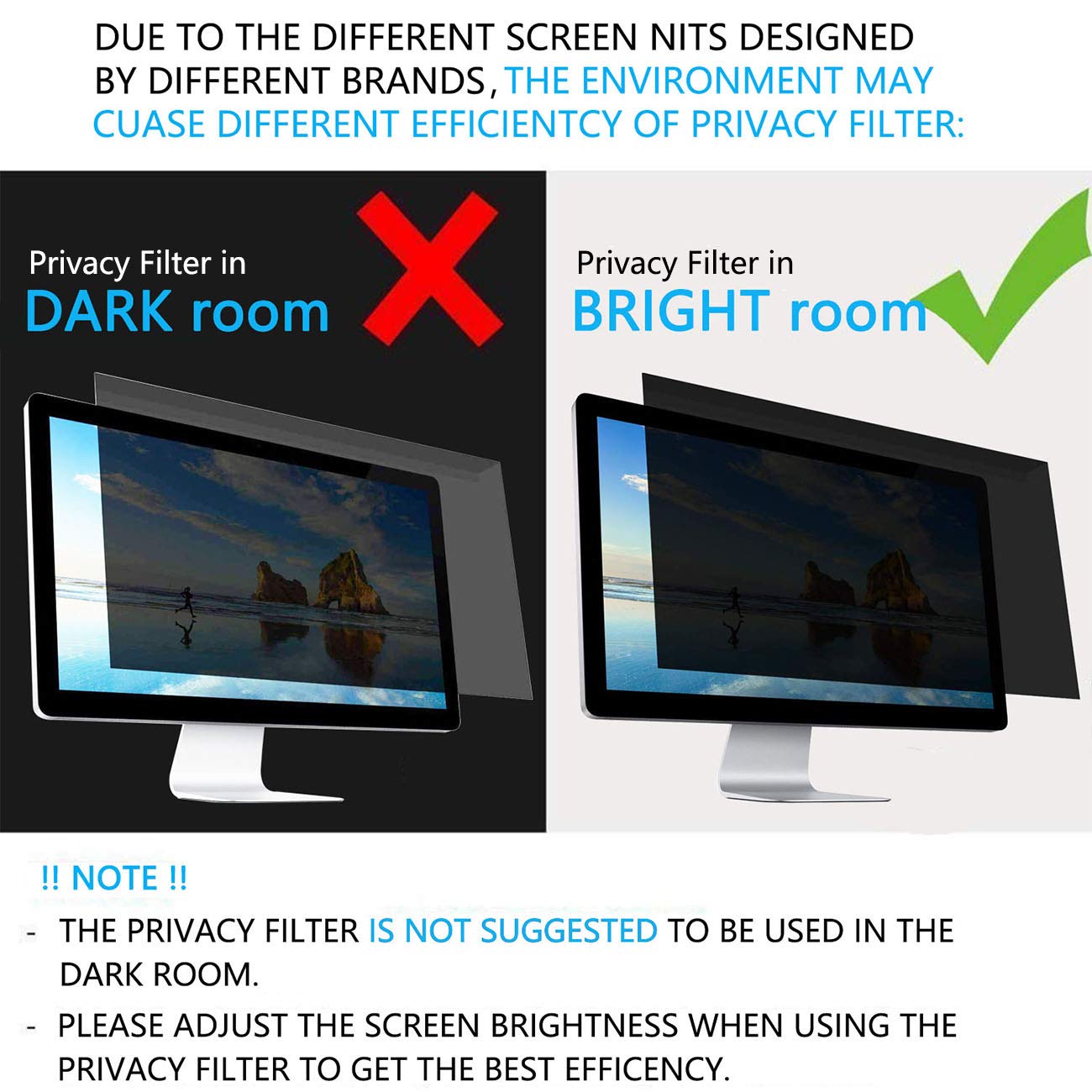 Privacy Screen Filter 21.5" 16:9 para Escritorio