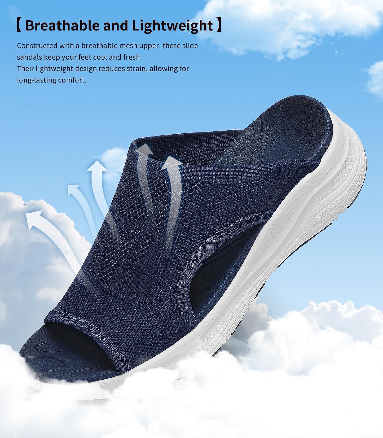 Womens Orthopedic Platform Slides Sandals with Arch Support Ladies Comfortable Walking Open Toe Plantar Fasciitis Slip On for Summer