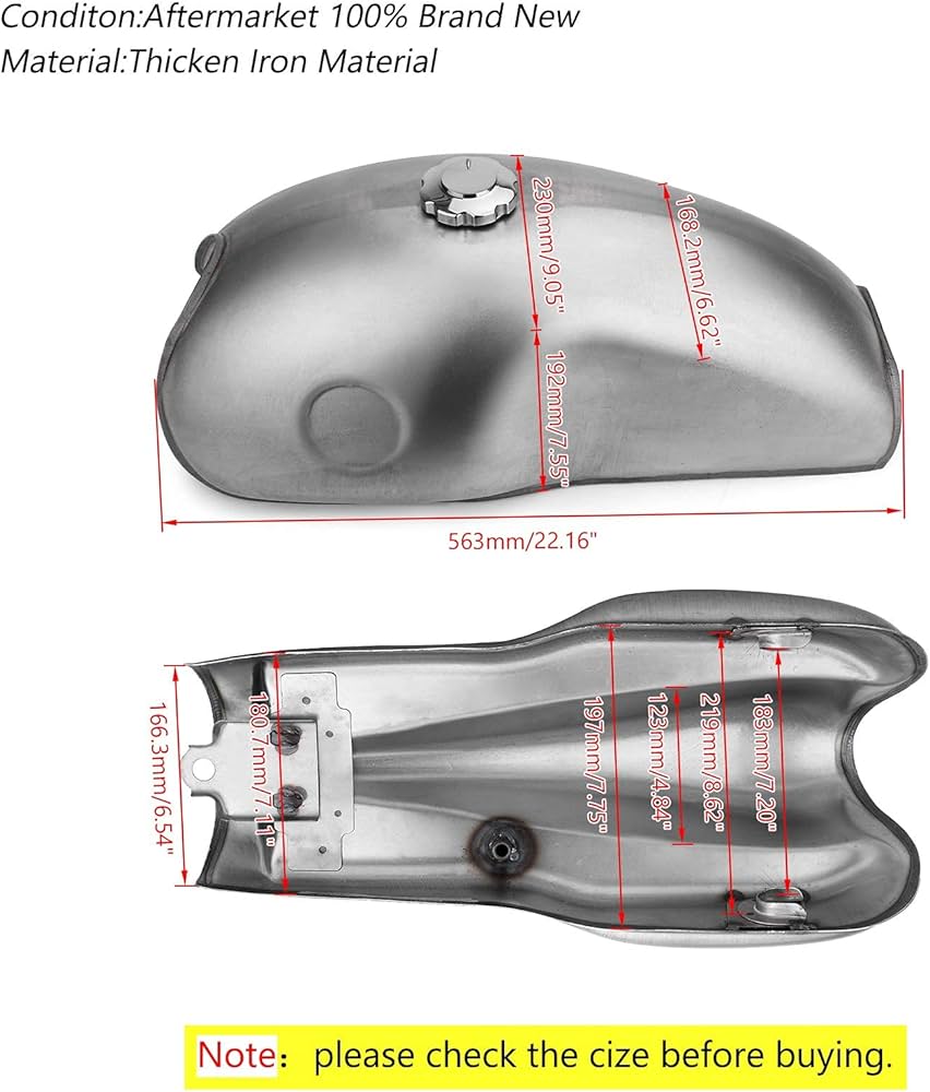 Amazon | Frezon Cafe カフェレーサー タンク 10L / 2.6ガロン ガス